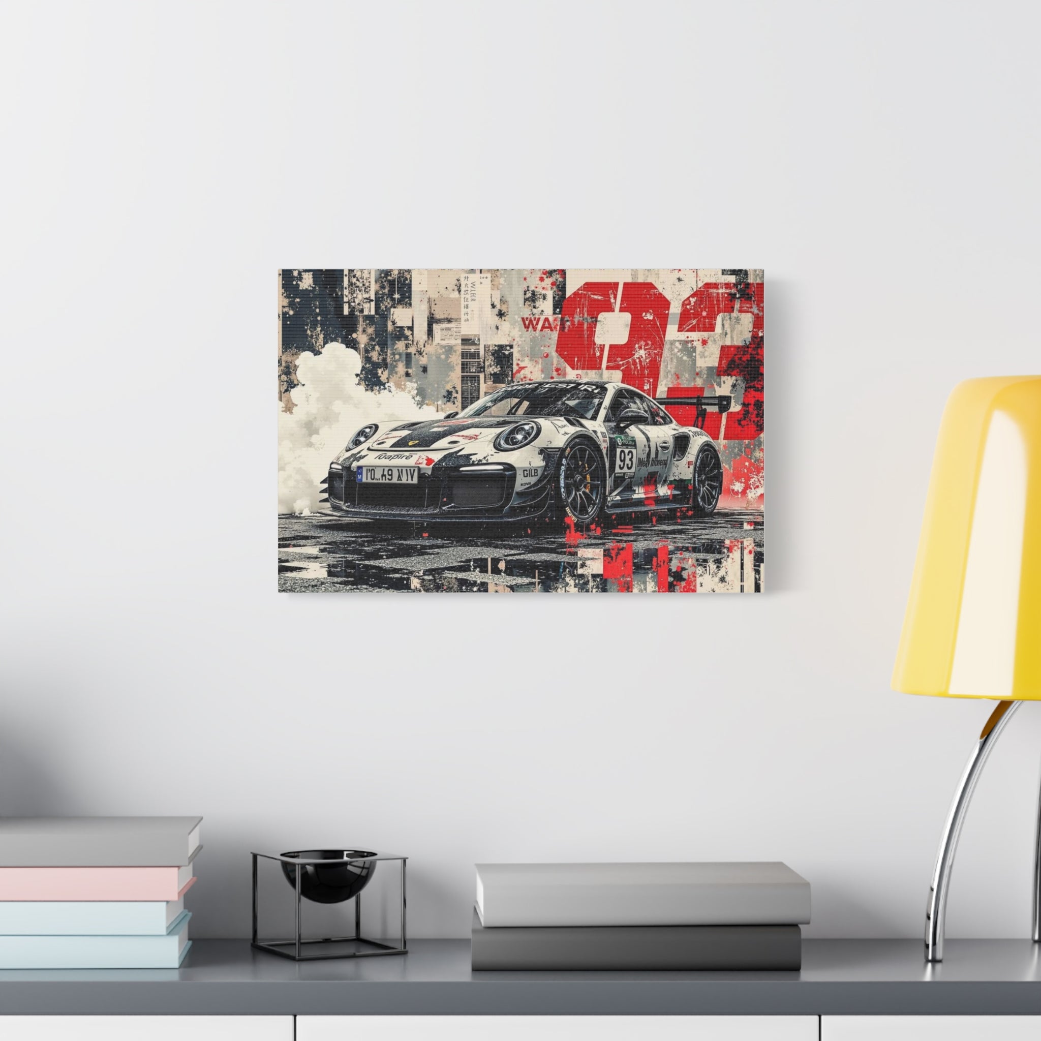 Racing Porsche 93 Canvas Wall Art — Stretched Matte Motorsport Print