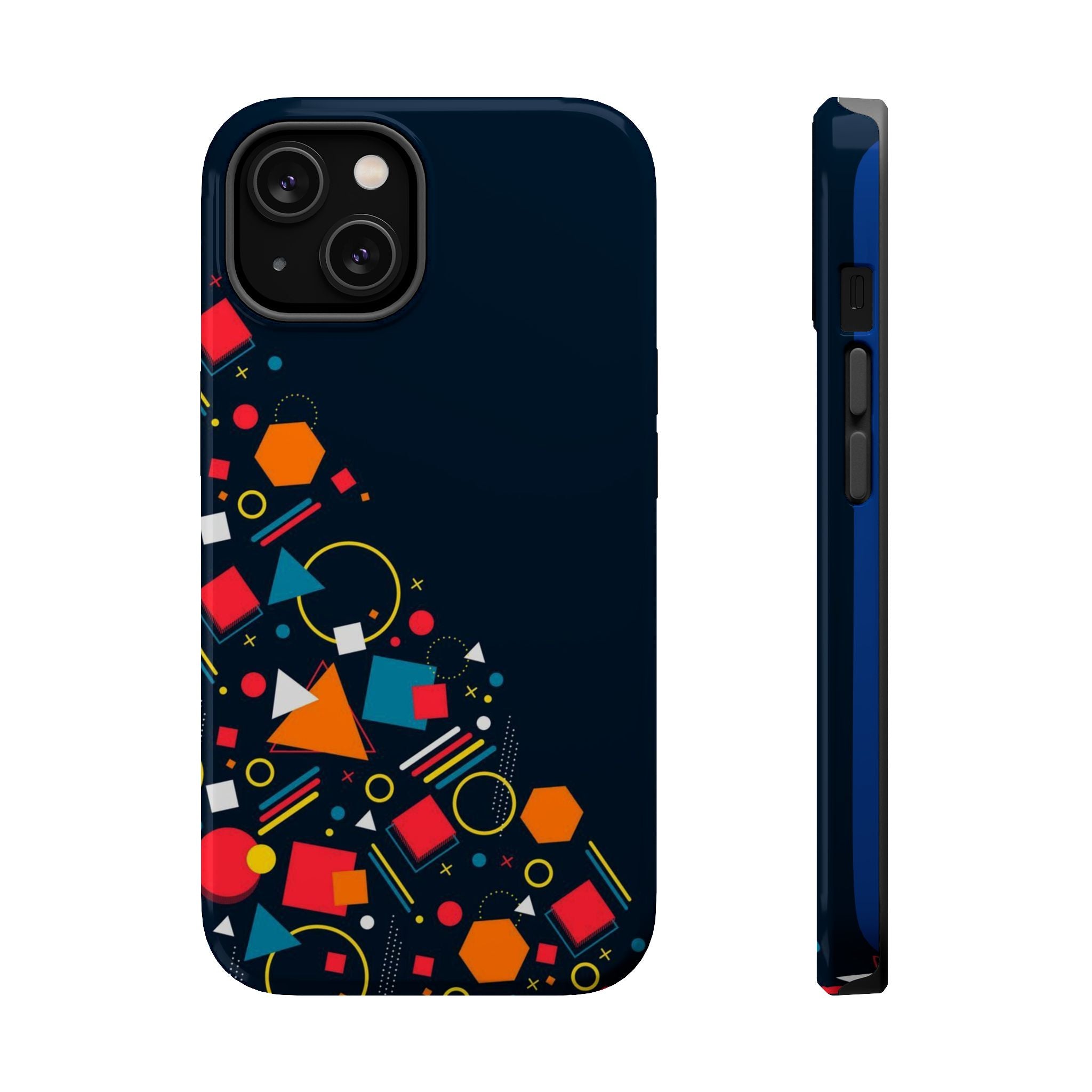 Magnetic Impact-Resistant Phone Case — Geometric Confetti Design