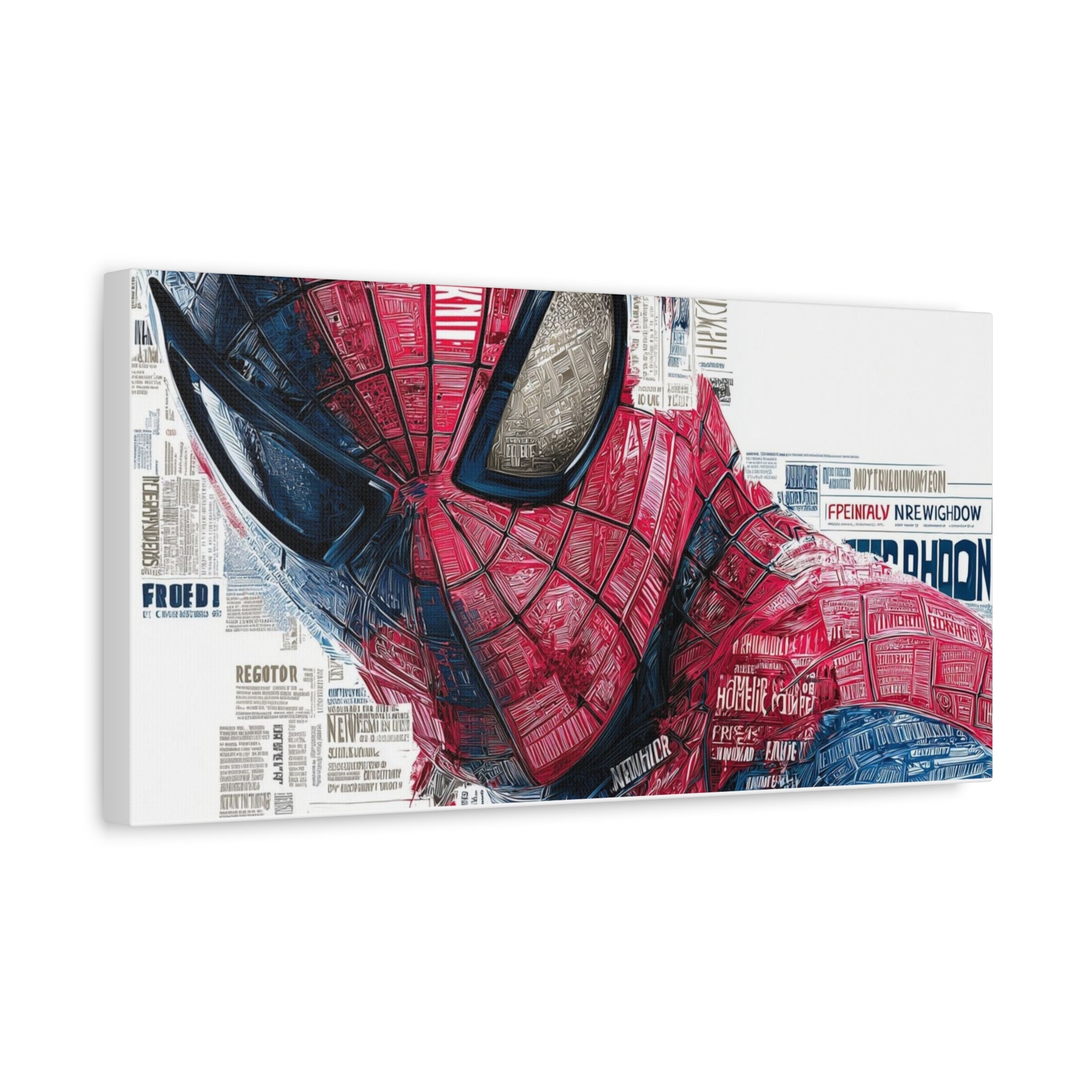 Superhero Portrait Matte Canvas Wall Art Spiderman - Stretched 1.25"