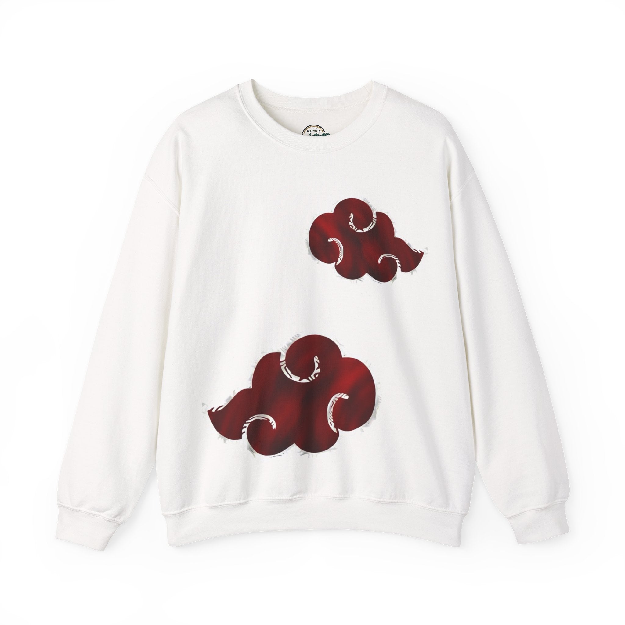 Akatsuki Cloud Crewneck Sweatshirt — Red Ninja Anime Graphic