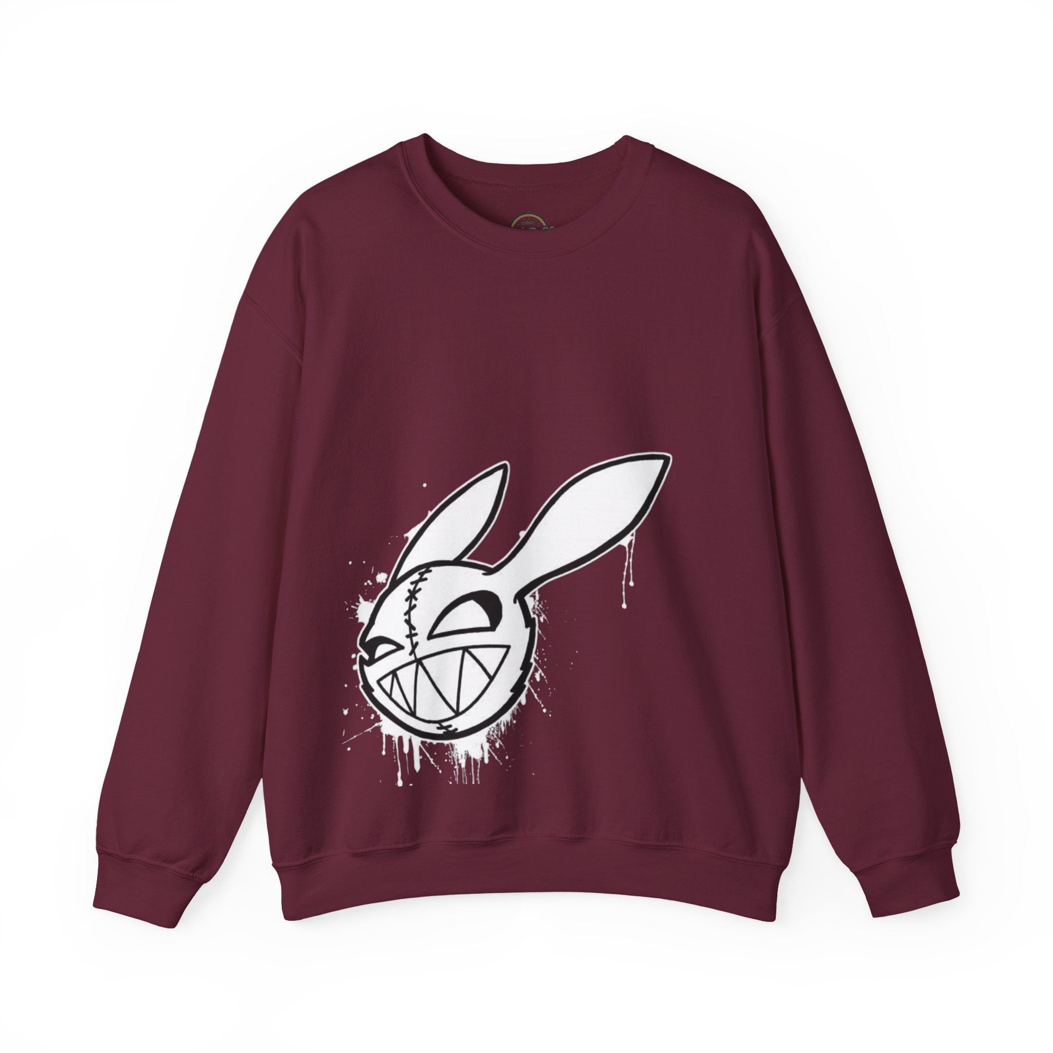 Crewneck Sweatshirt — Grinning Bunny Line Art Crewneck