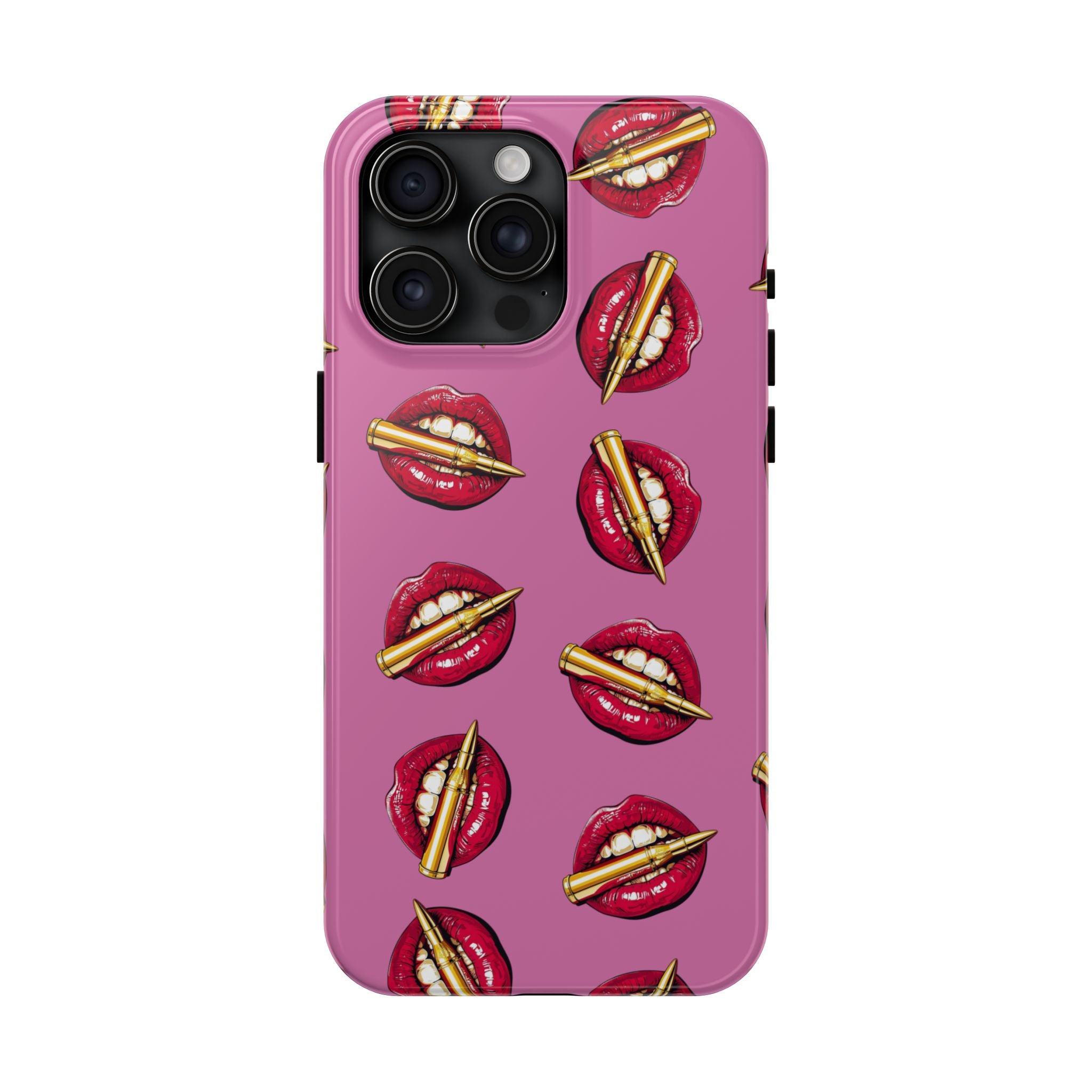 Red Lips with Cigarette Pattern Phone Case | Tough Phone Cases