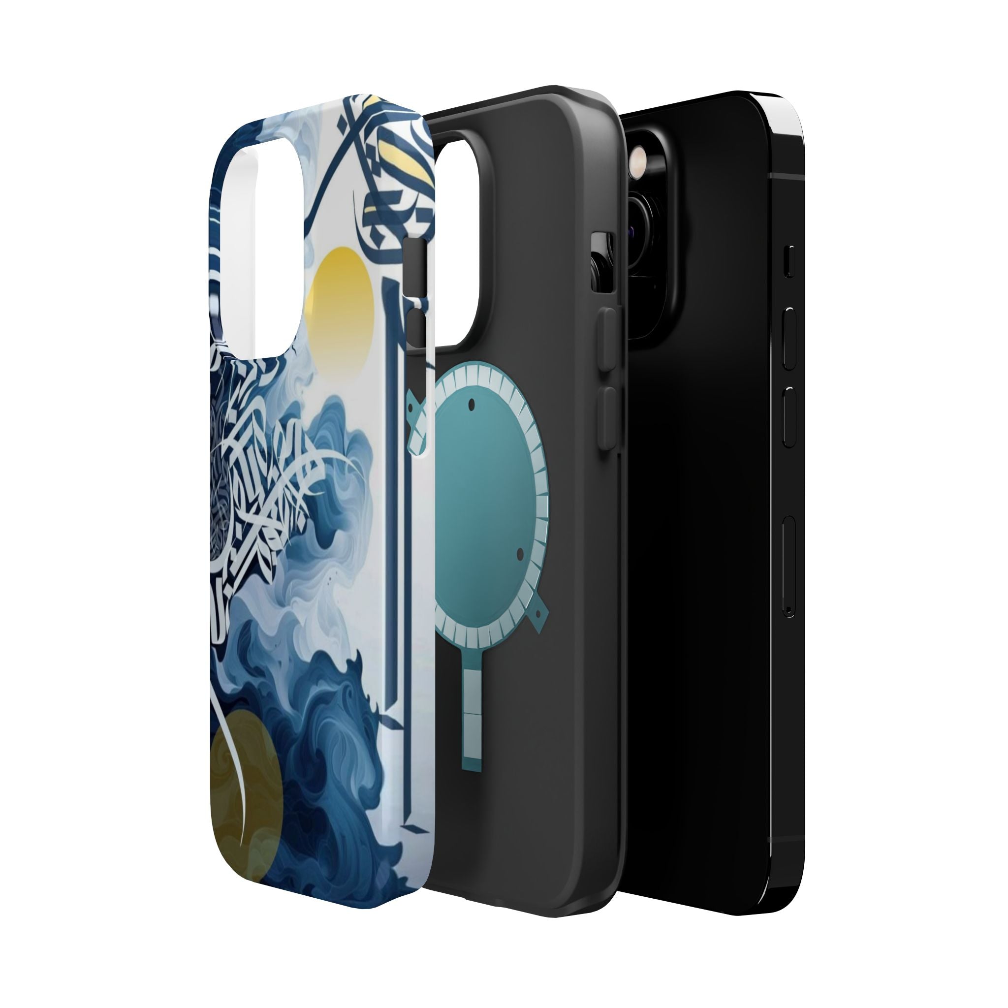 Magnetic Impact-Resistant Case — Blue Nautical Wave Mandala Design