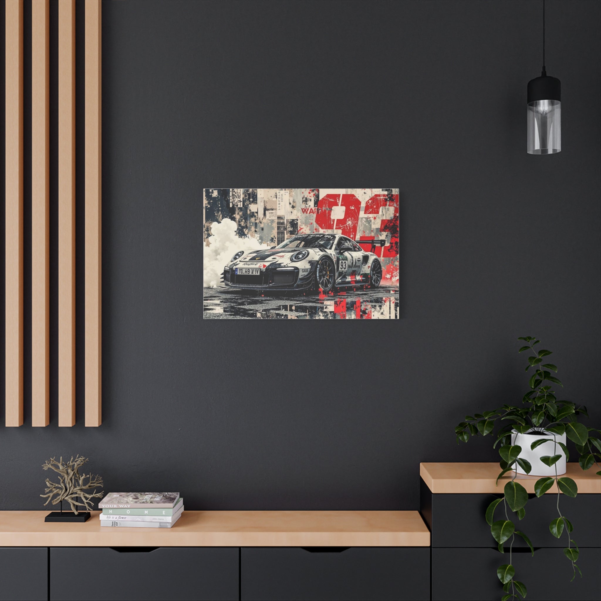 Racing Porsche 93 Canvas Wall Art — Stretched Matte Motorsport Print