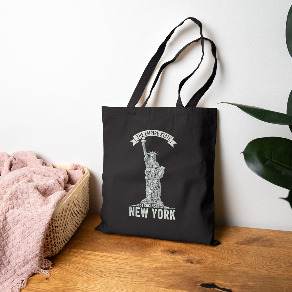 New York Statue of Liberty Tote Bag – Empire State Cotton Canvas Shopper