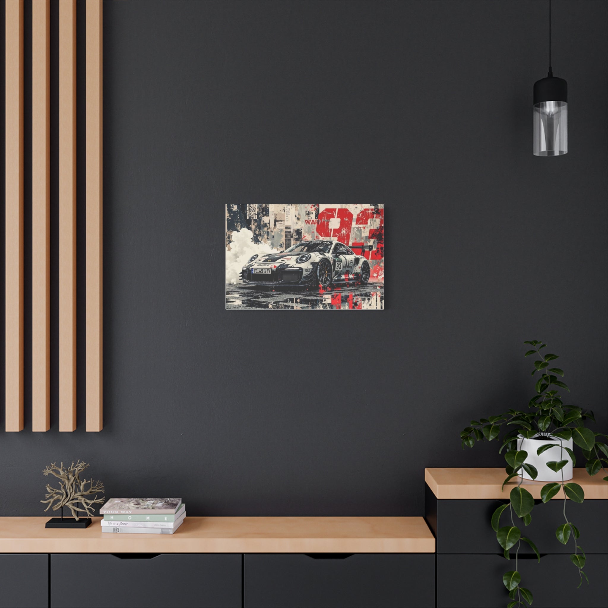 Racing Porsche 93 Canvas Wall Art — Stretched Matte Motorsport Print