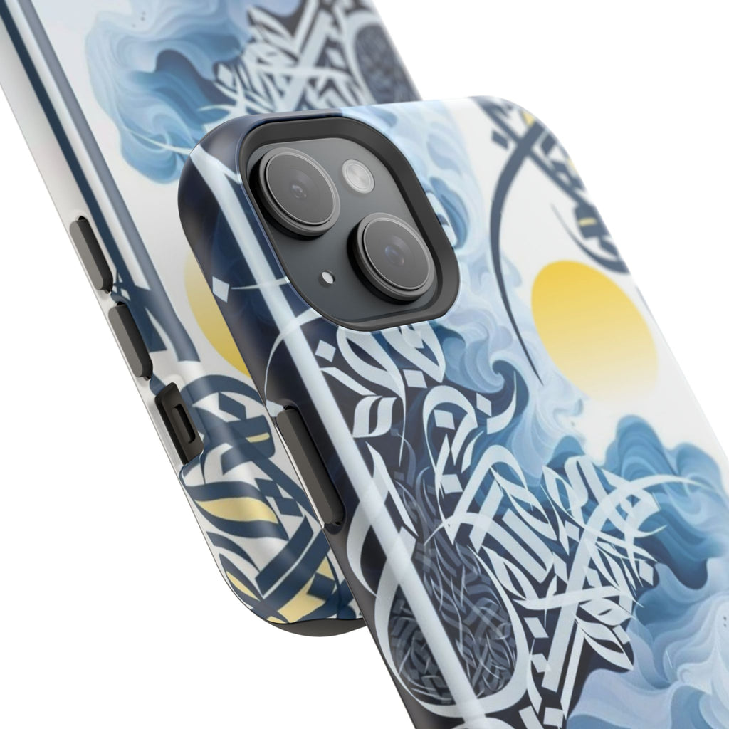 Magnetic Impact-Resistant Case — Blue Nautical Wave Mandala Design