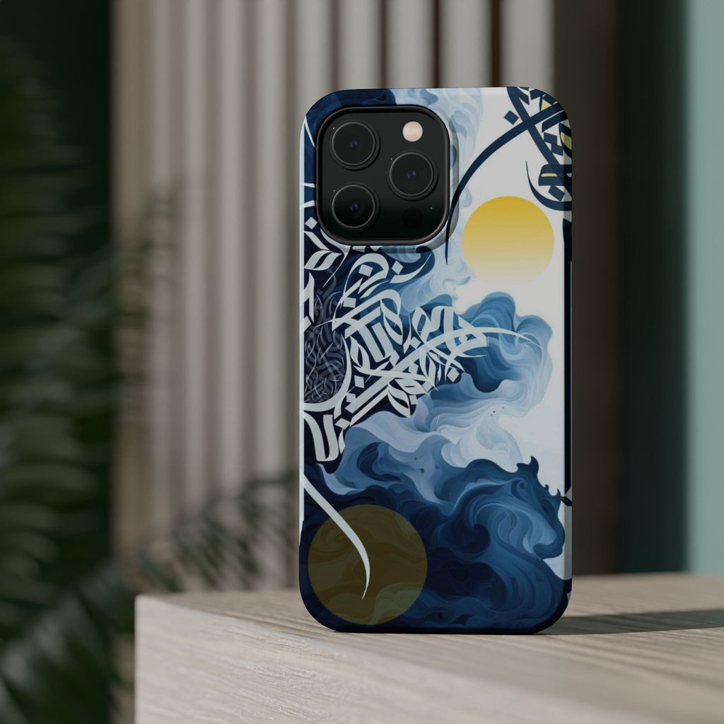 Magnetic Impact-Resistant Case — Blue Nautical Wave Mandala Design