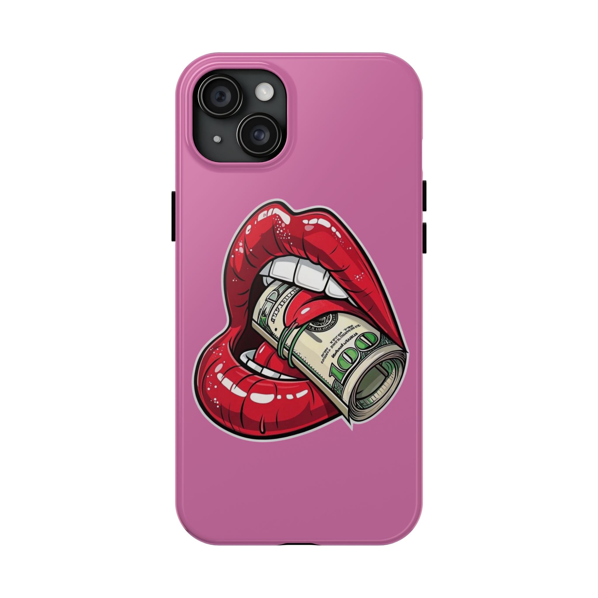Red Lips Holding Money phone case | Tough Phone Cases