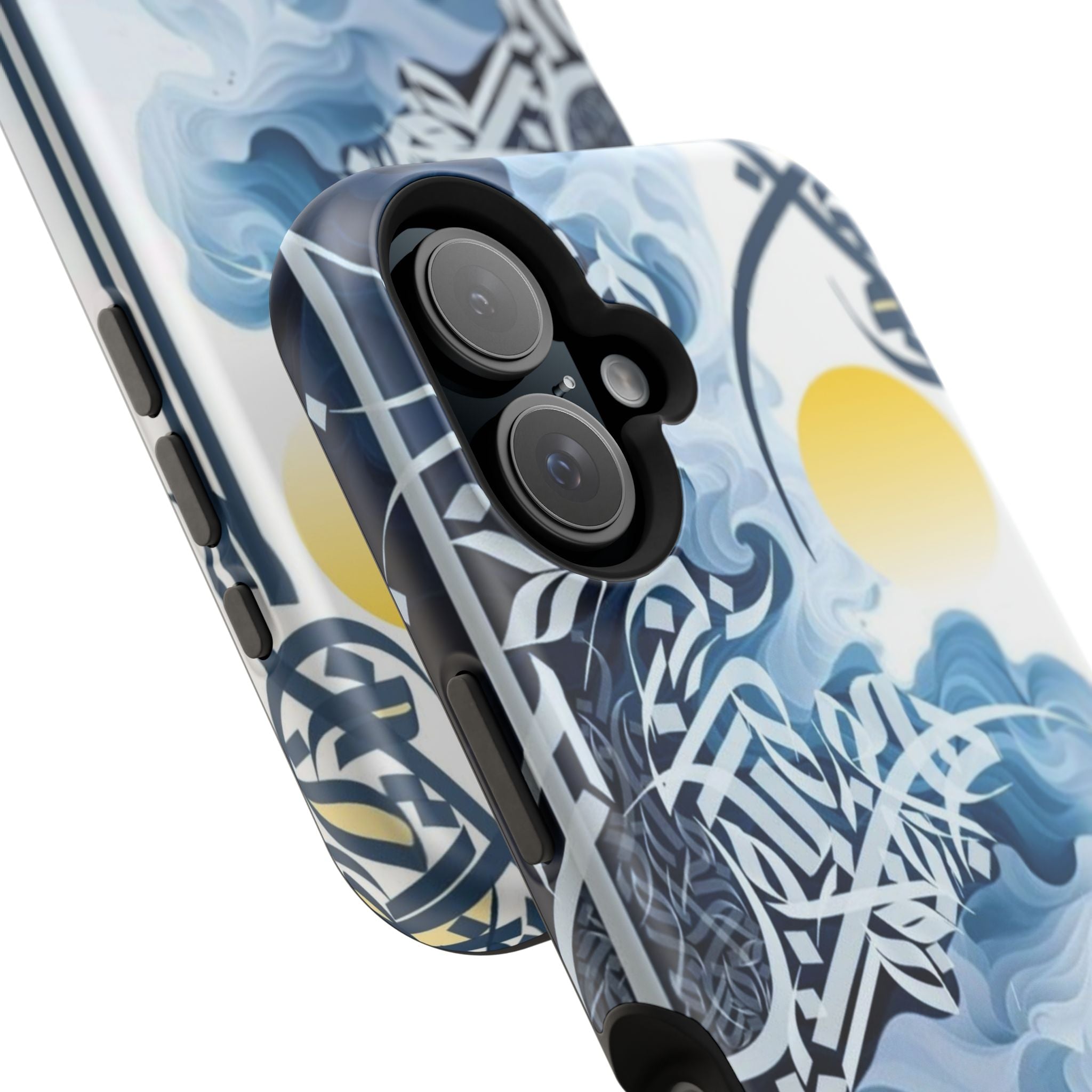 Magnetic Impact-Resistant Case — Blue Nautical Wave Mandala Design