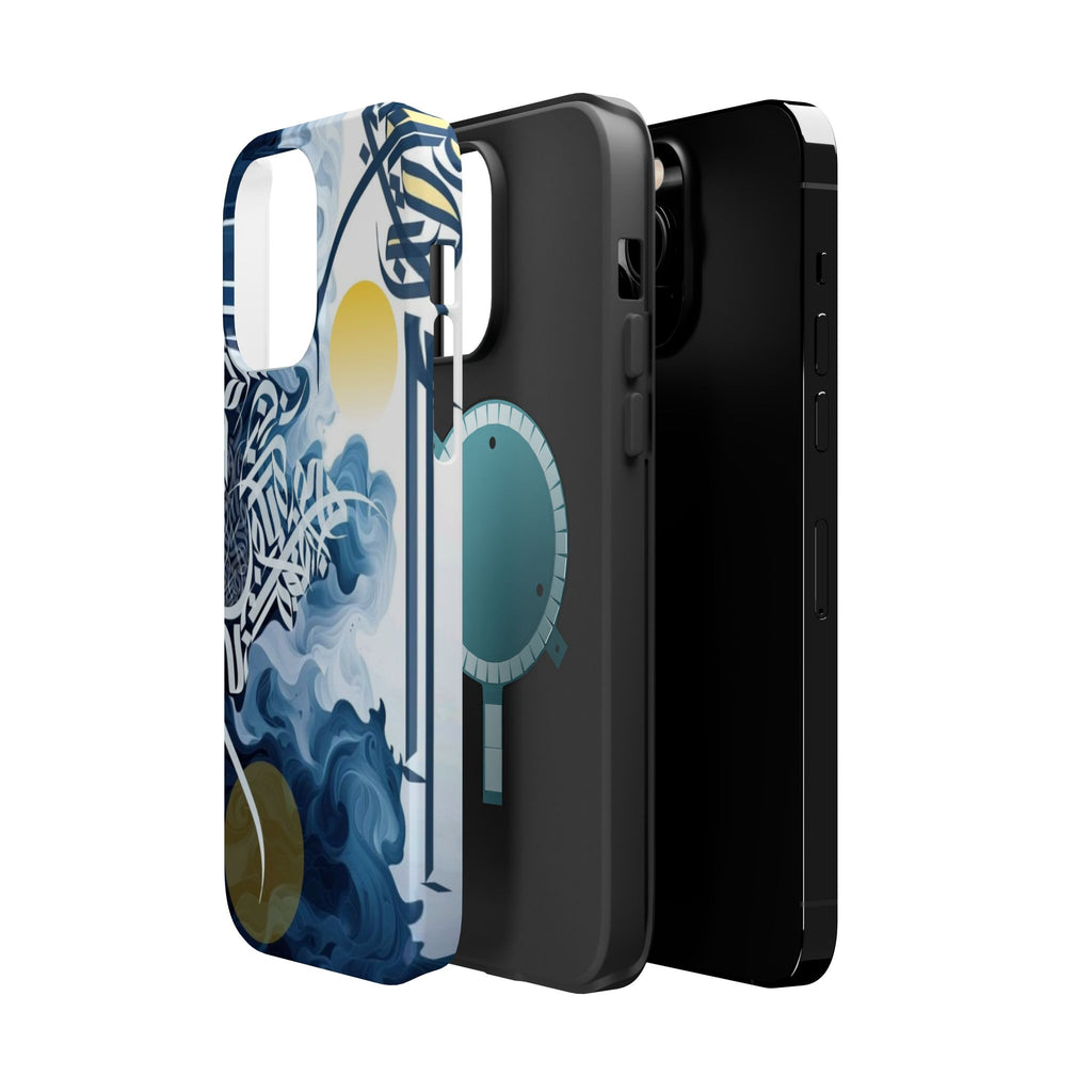 Magnetic Impact-Resistant Case — Blue Nautical Wave Mandala Design