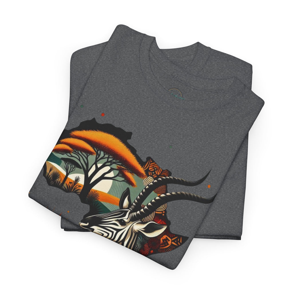 Africa Kudu Silhouette T-Shirt — Tribal Safari Sunrise Graphic Tee