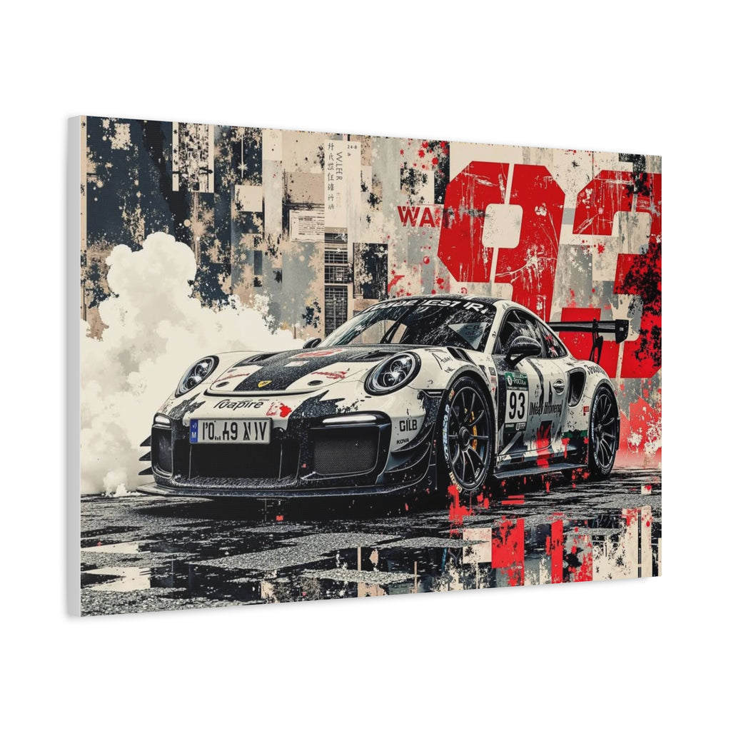 Racing Porsche 93 Canvas Wall Art — Stretched Matte Motorsport Print