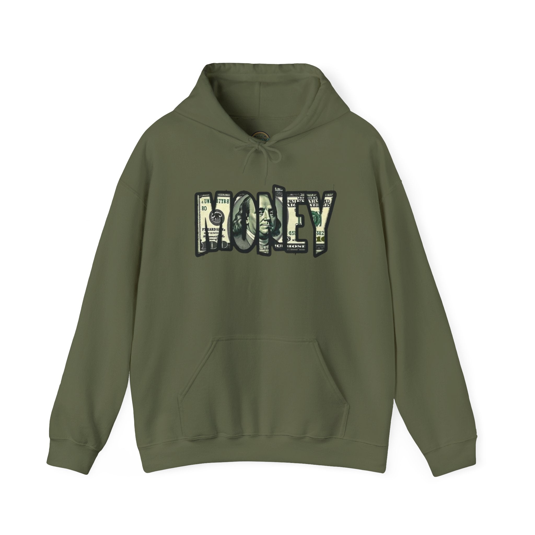 Money Graphic Hoodie — Bold Cash Text Streetwear Pullover