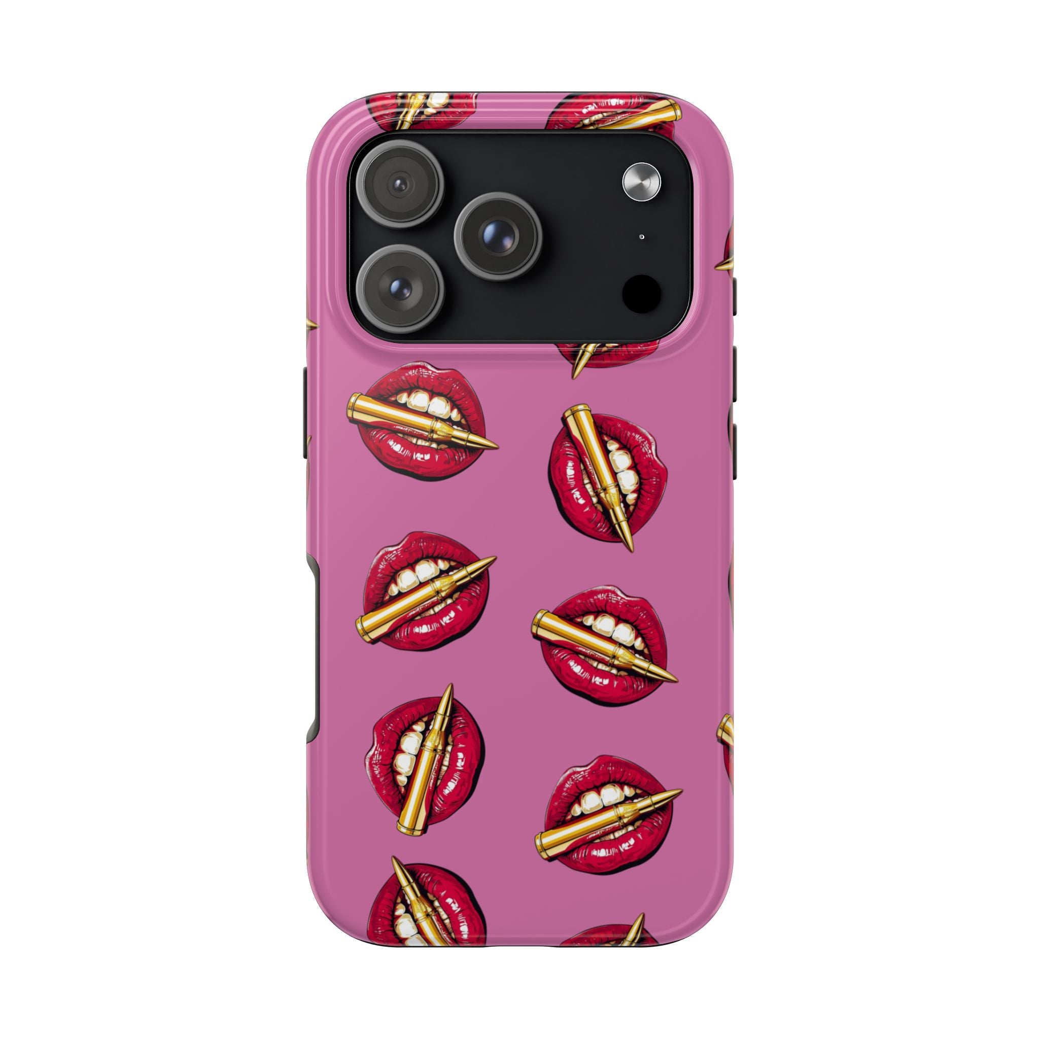 Red Lips with Cigarette Pattern Phone Case | Tough Phone Cases