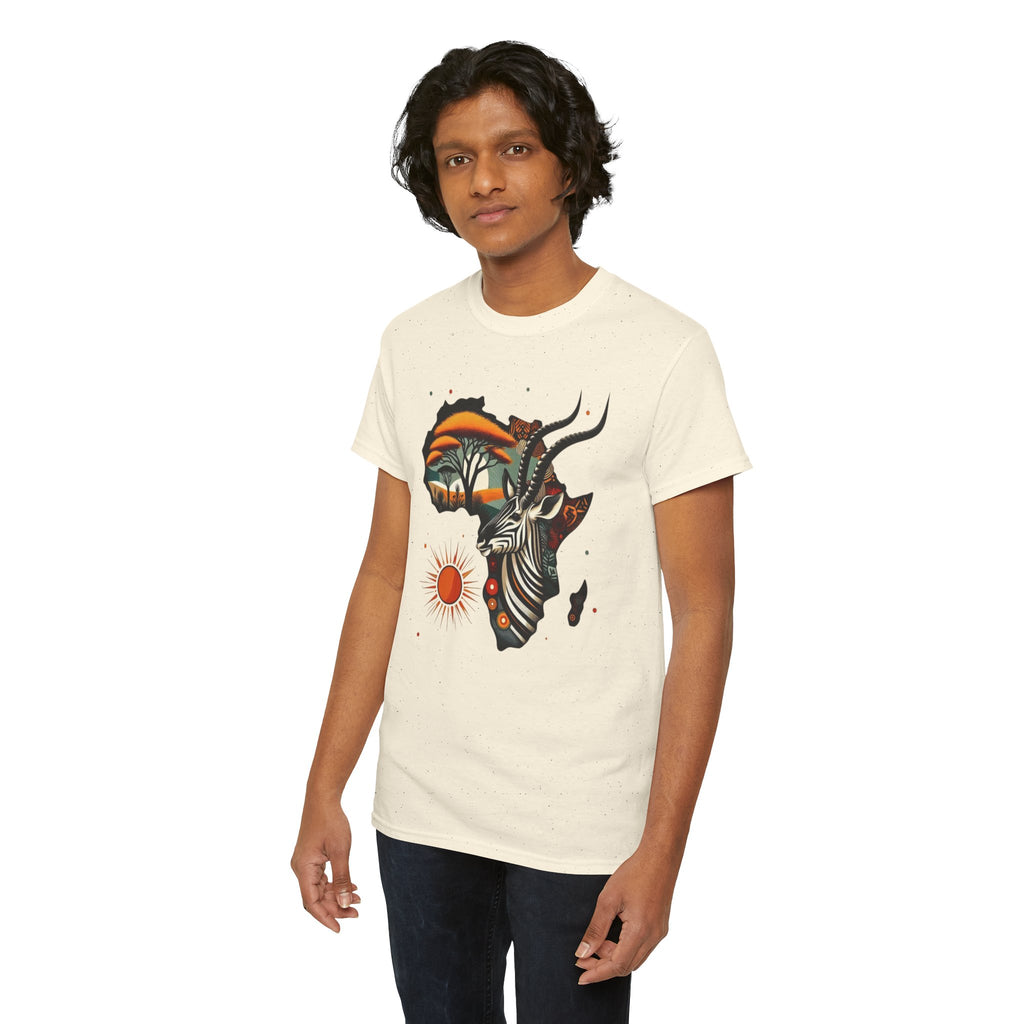 Africa Kudu Silhouette T-Shirt — Tribal Safari Sunrise Graphic Tee