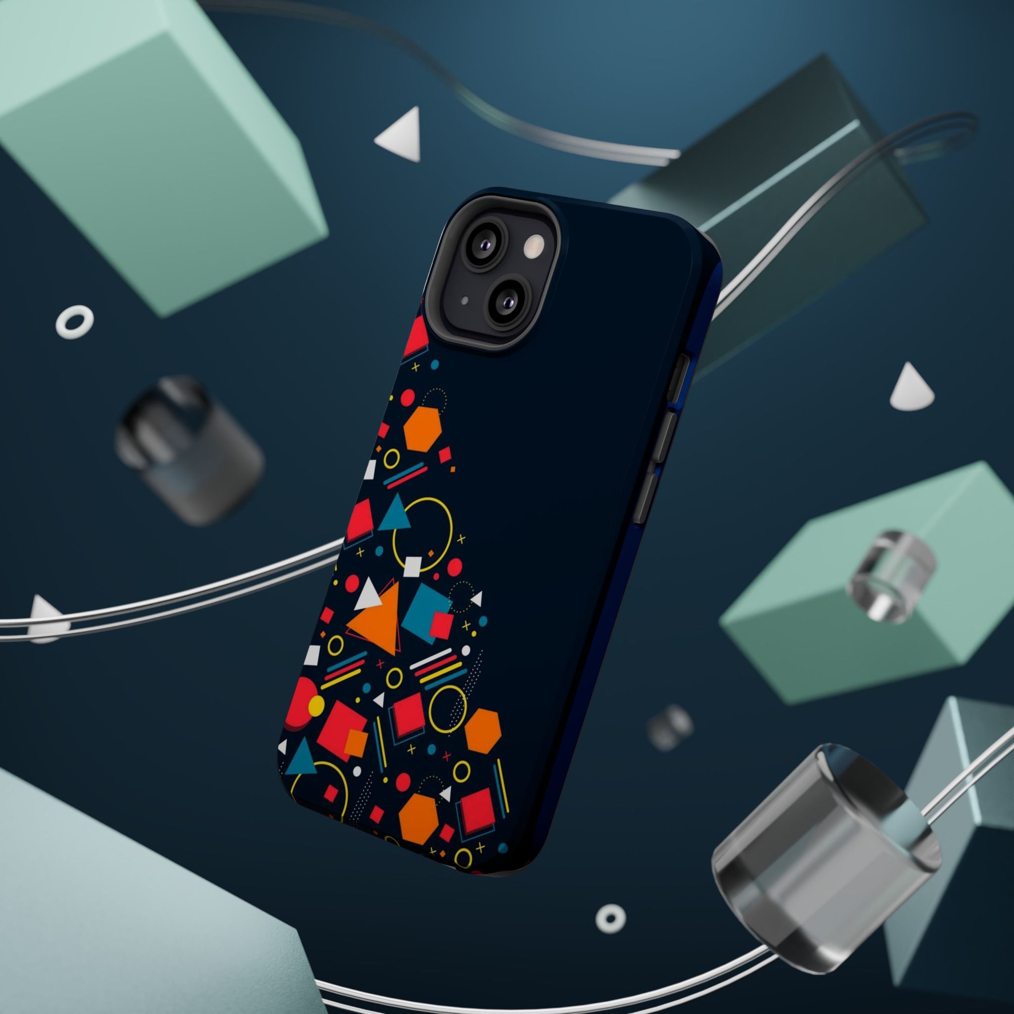 Magnetic Impact-Resistant Phone Case — Geometric Confetti Design
