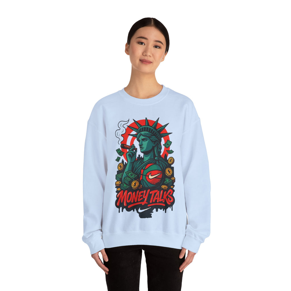 Money Talks Statue of Liberty Sweatshirt | Urban Streetwear