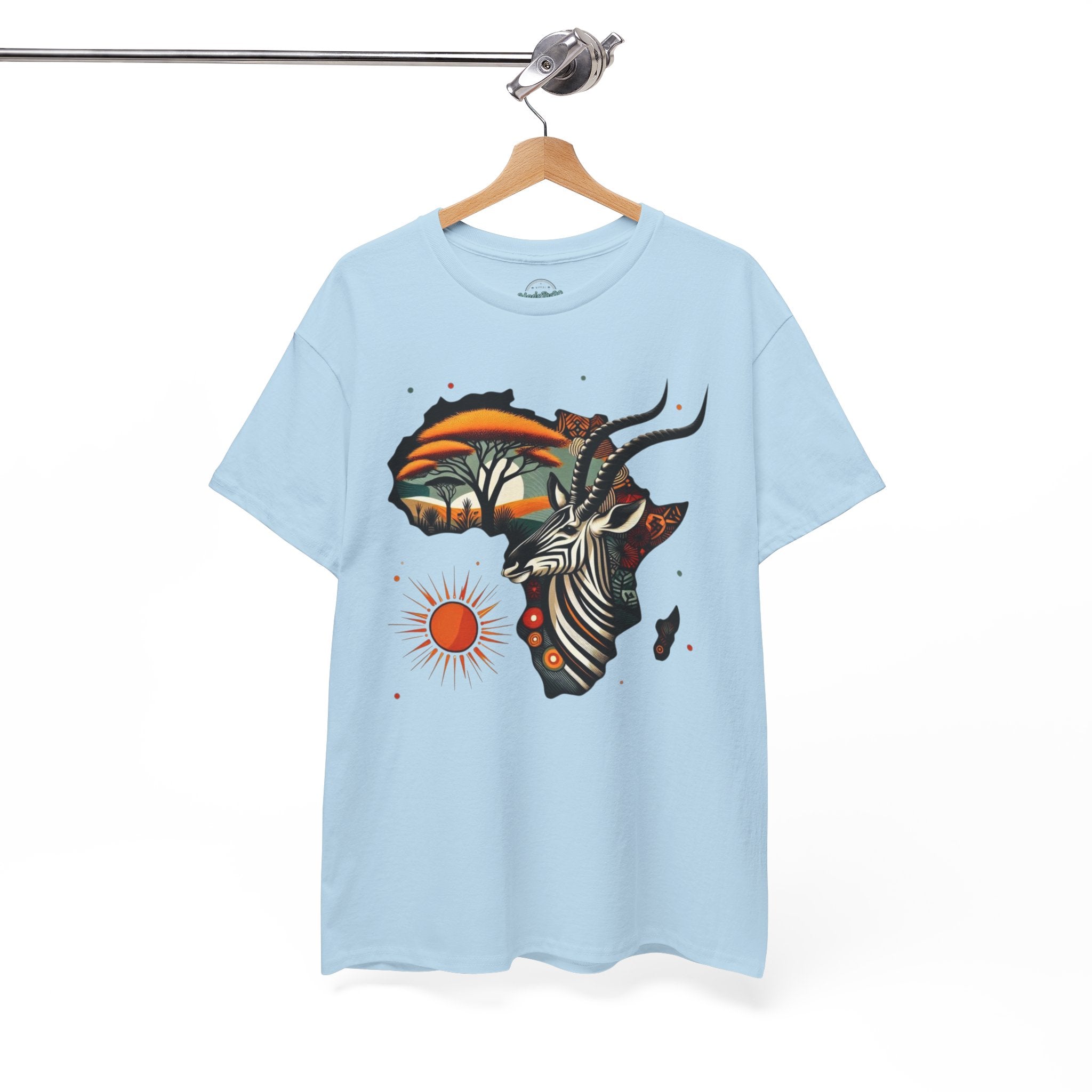 Africa Kudu Silhouette T-Shirt — Tribal Safari Sunrise Graphic Tee
