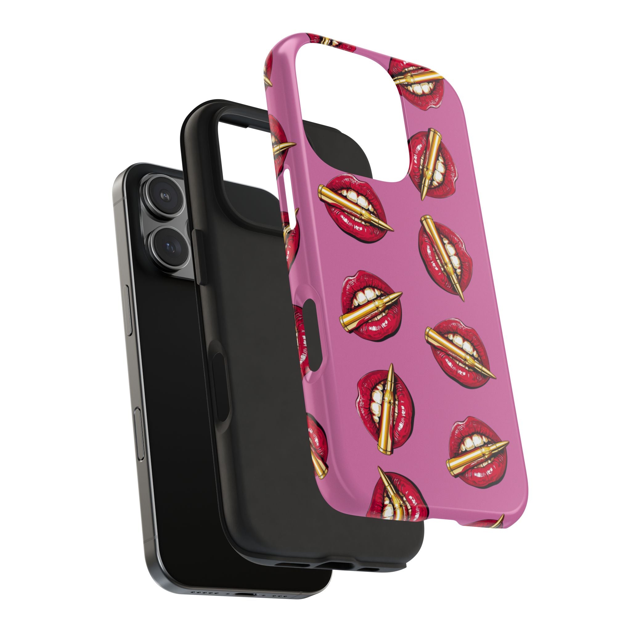 Red Lips with Cigarette Pattern Phone Case | Tough Phone Cases