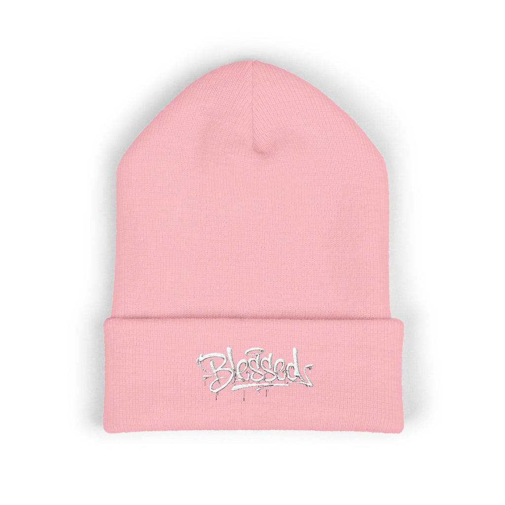 Embroidered "Skateish" Classic Cuffed Beanie — Yellow Knit Hat