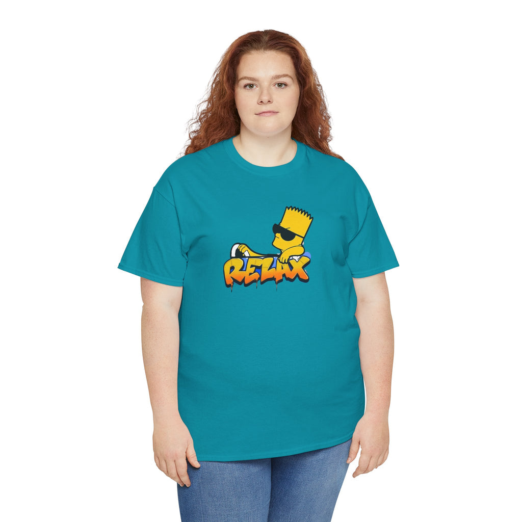 Relax Bart Graphic Tee — Retro Skate Cartoon T‑Shirt