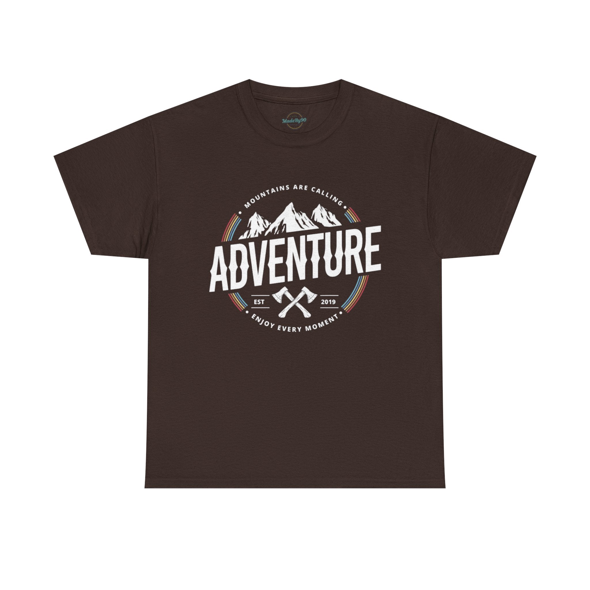 Adventure Mountain Badge Tee | Retro Outdoor Hiking Design