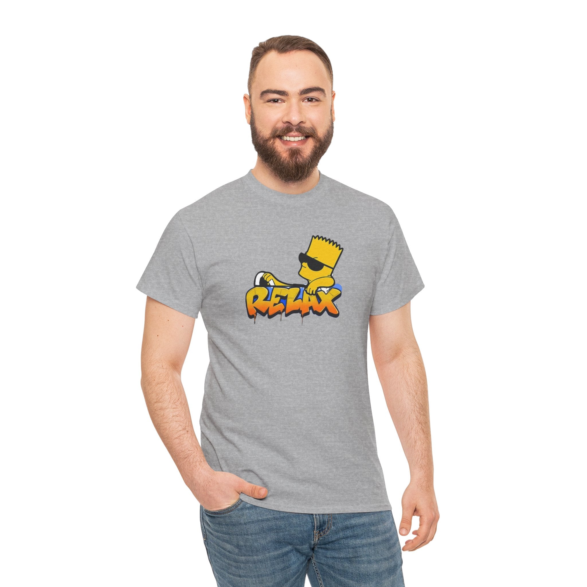 Relax Bart Graphic Tee — Retro Skate Cartoon T‑Shirt