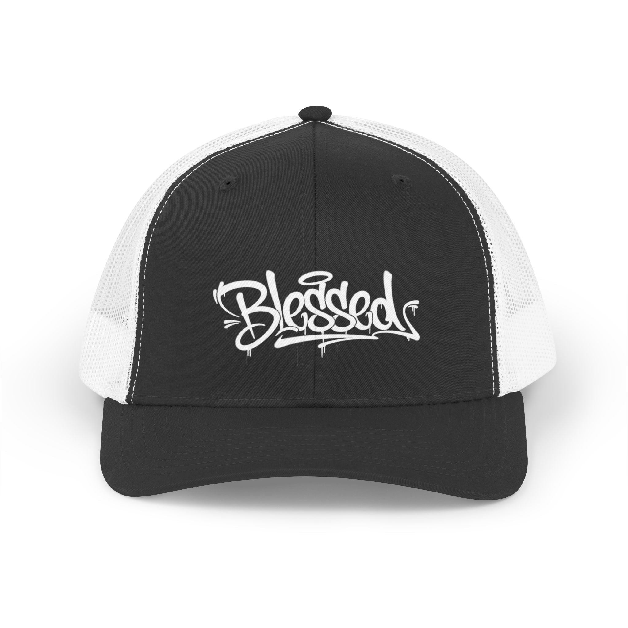 Trucker Hat — 'Blessed' Retro Script Mesh Cap
