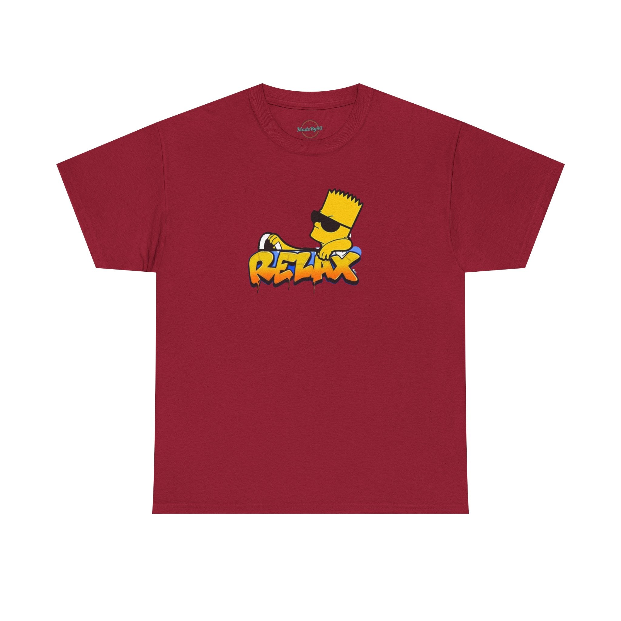Relax Bart Graphic Tee — Retro Skate Cartoon T‑Shirt