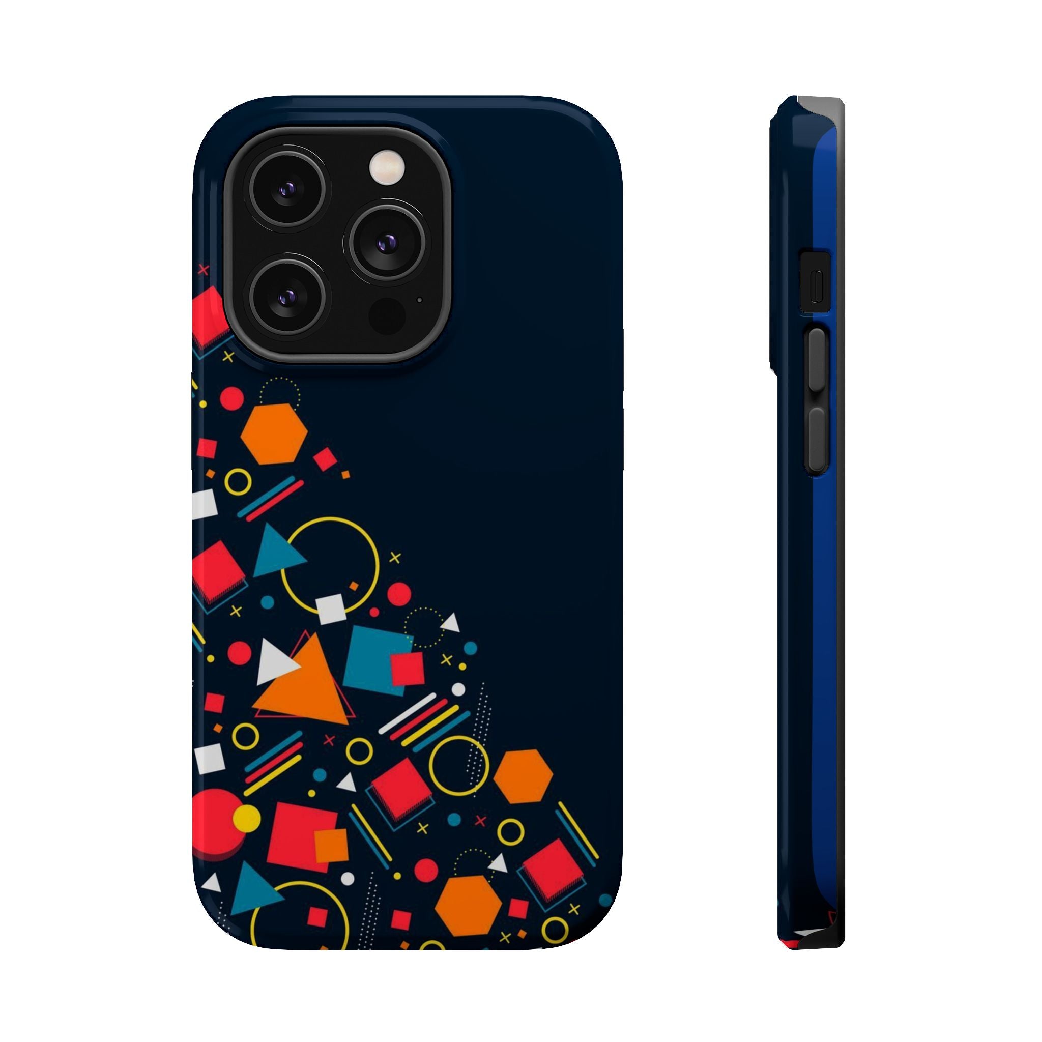 Magnetic Impact-Resistant Phone Case — Geometric Confetti Design