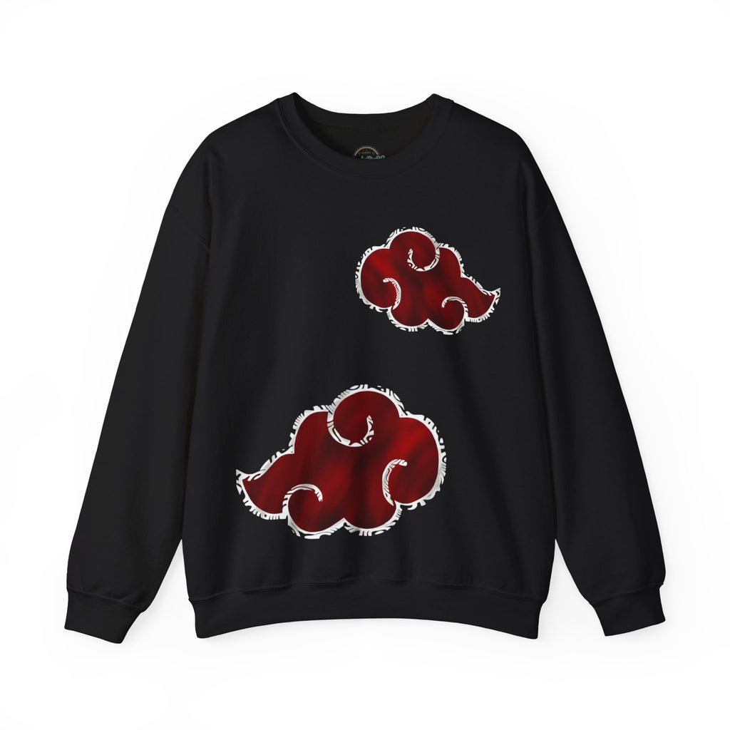Akatsuki Cloud Crewneck Sweatshirt — Red Ninja Anime Graphic