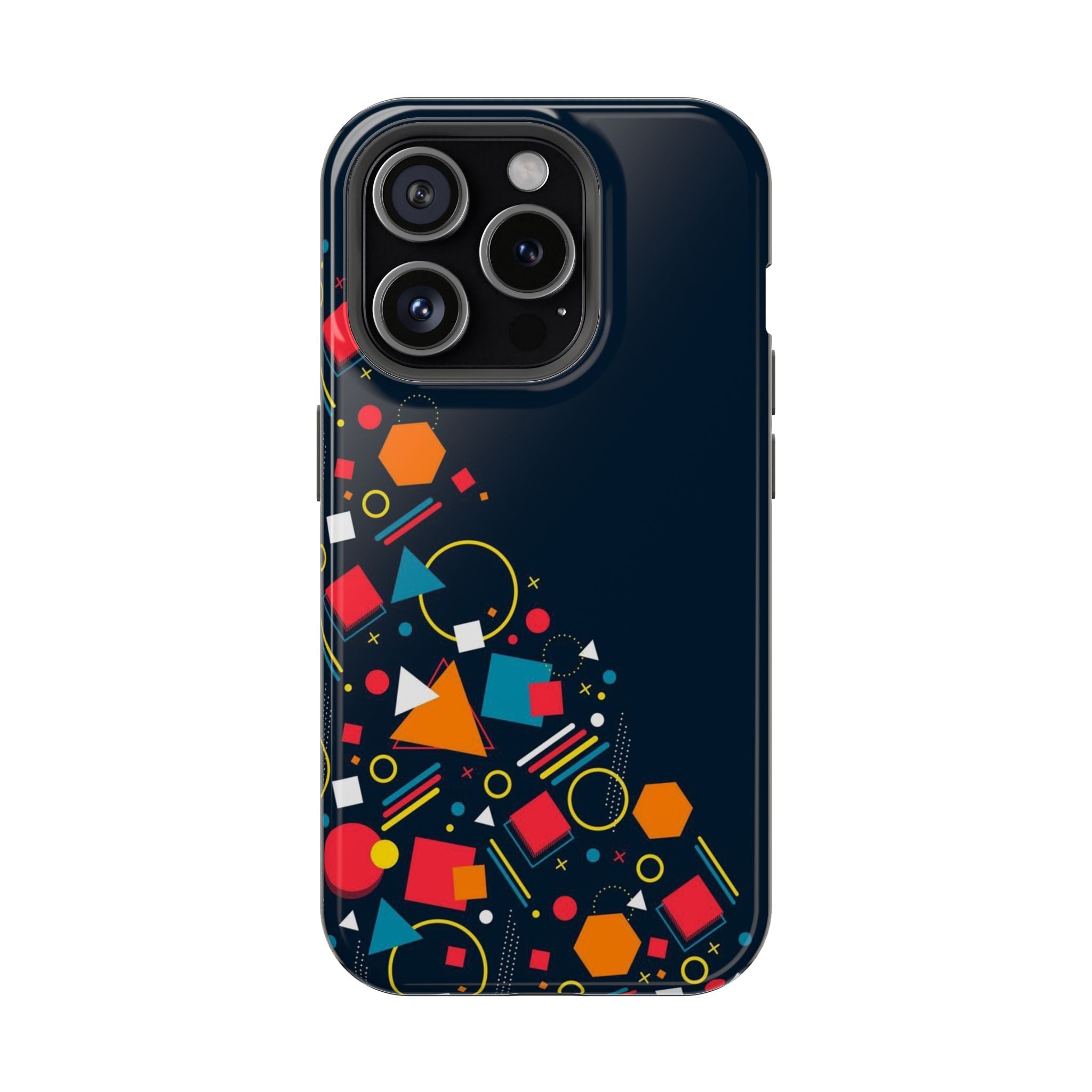 Magnetic Impact-Resistant Phone Case — Geometric Confetti Design