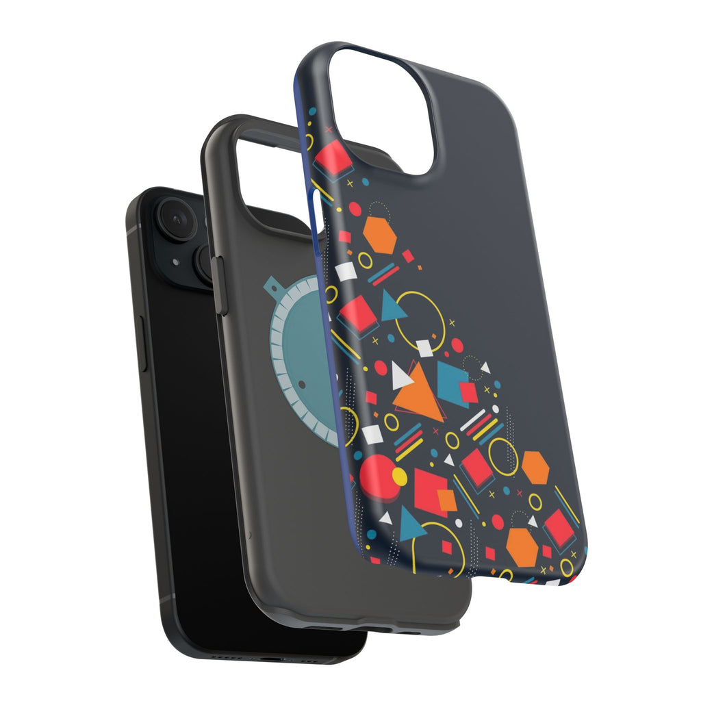 Magnetic Impact-Resistant Phone Case — Geometric Confetti Design