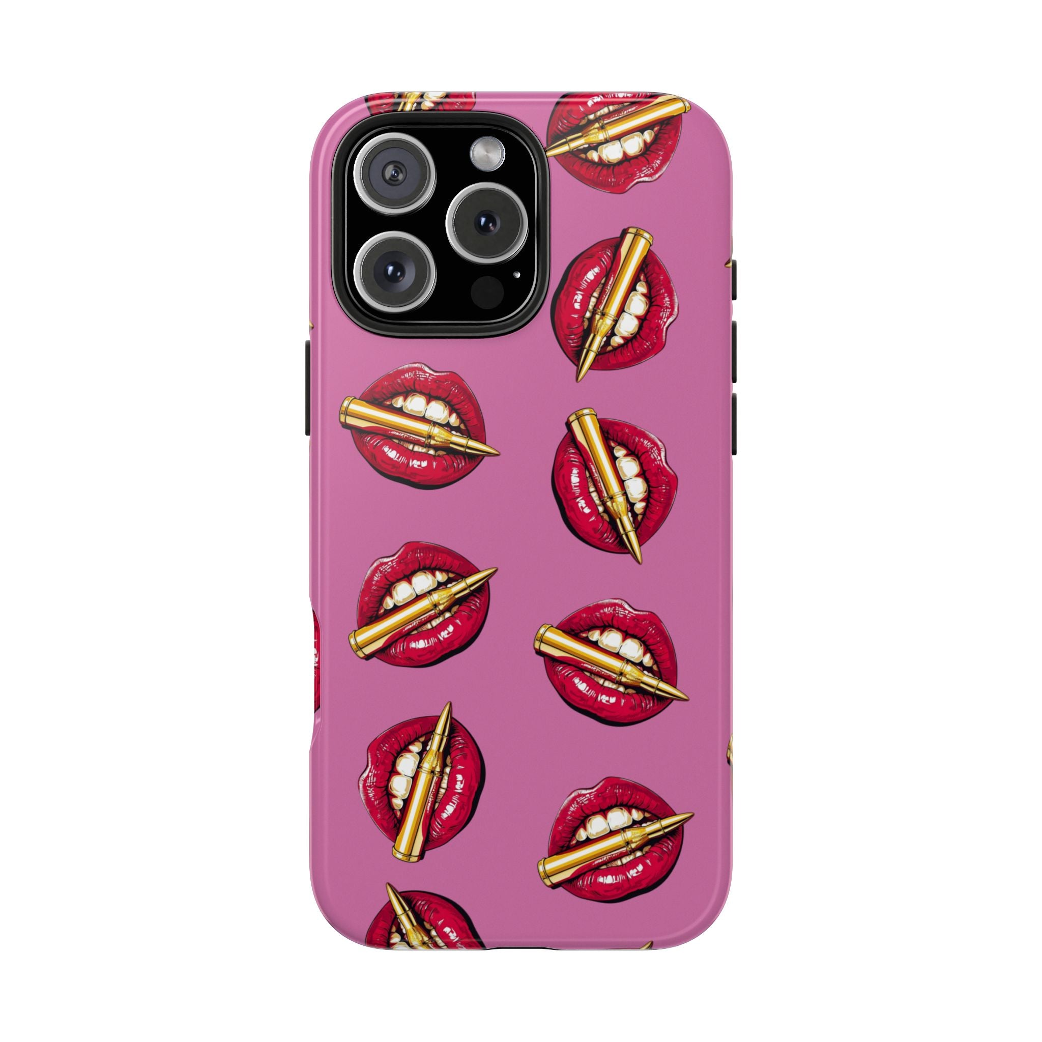 Red Lips with Cigarette Pattern Phone Case | Tough Phone Cases