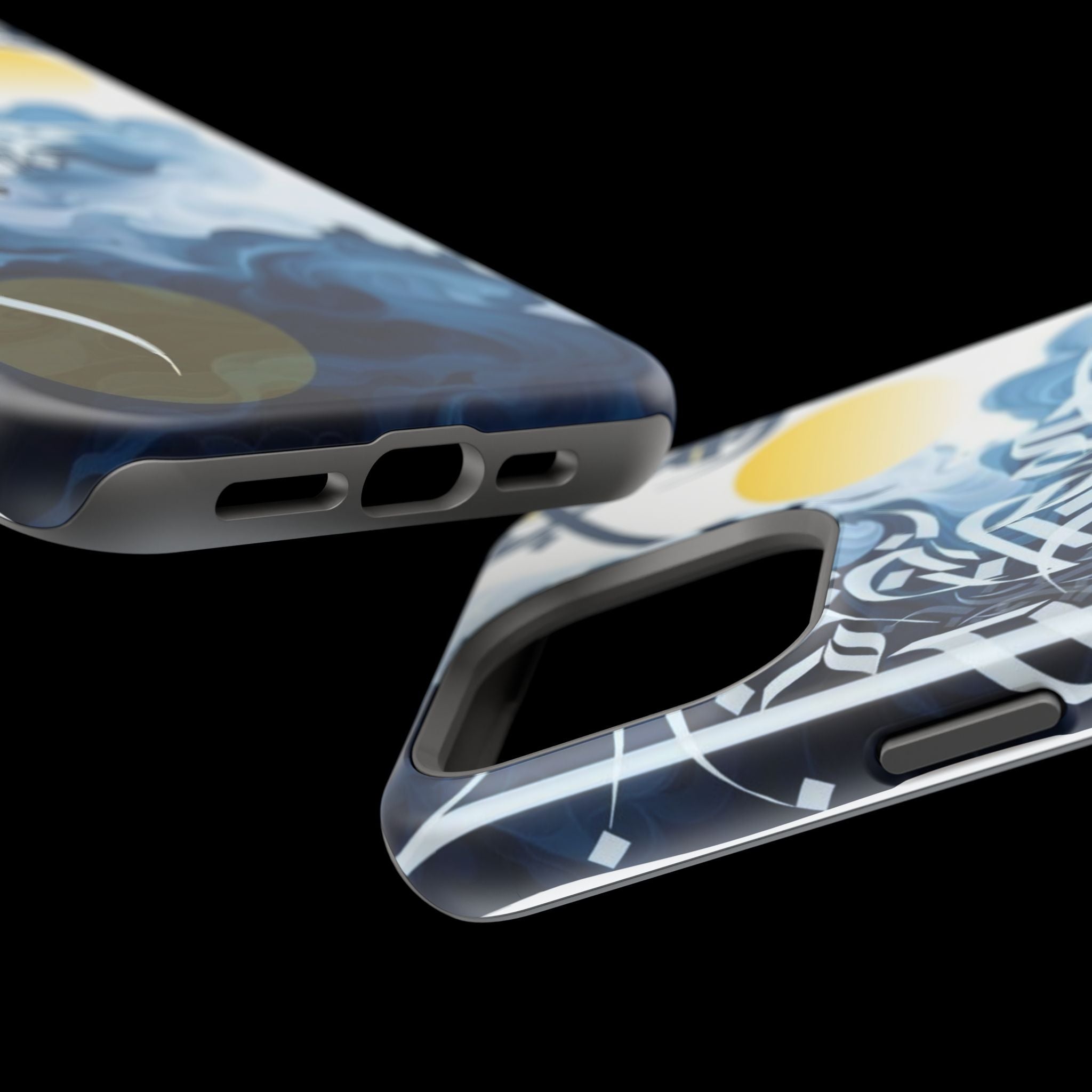 Magnetic Impact-Resistant Case — Blue Nautical Wave Mandala Design