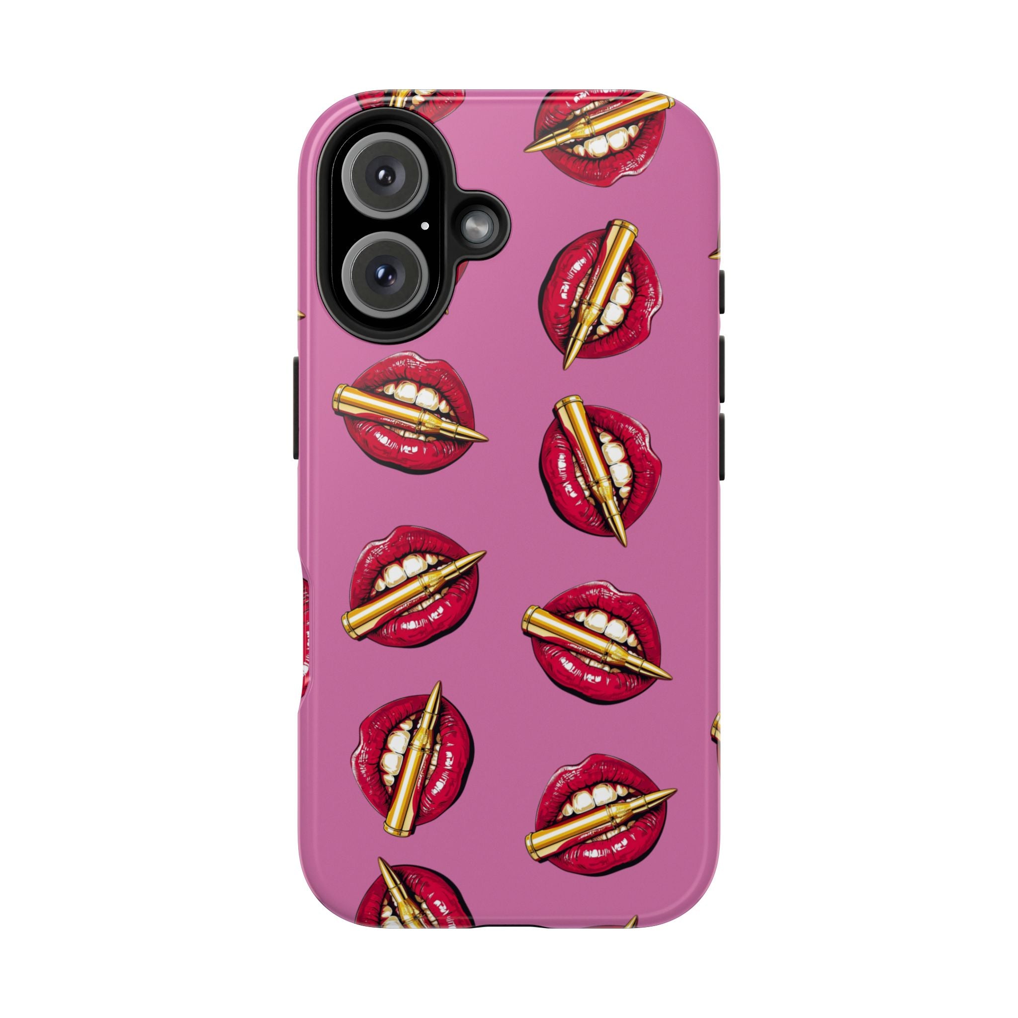 Red Lips with Cigarette Pattern Phone Case | Tough Phone Cases