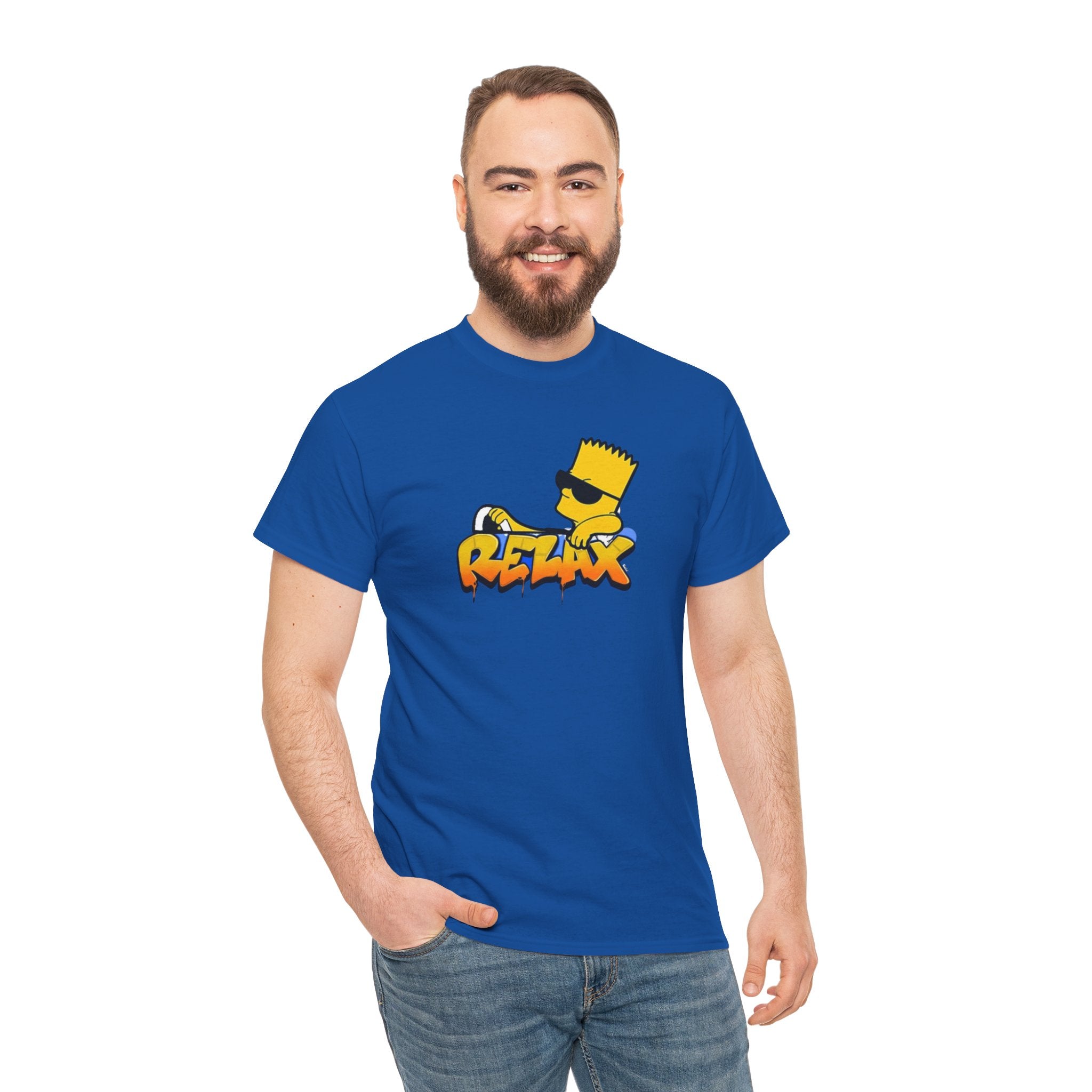 Relax Bart Graphic Tee — Retro Skate Cartoon T‑Shirt
