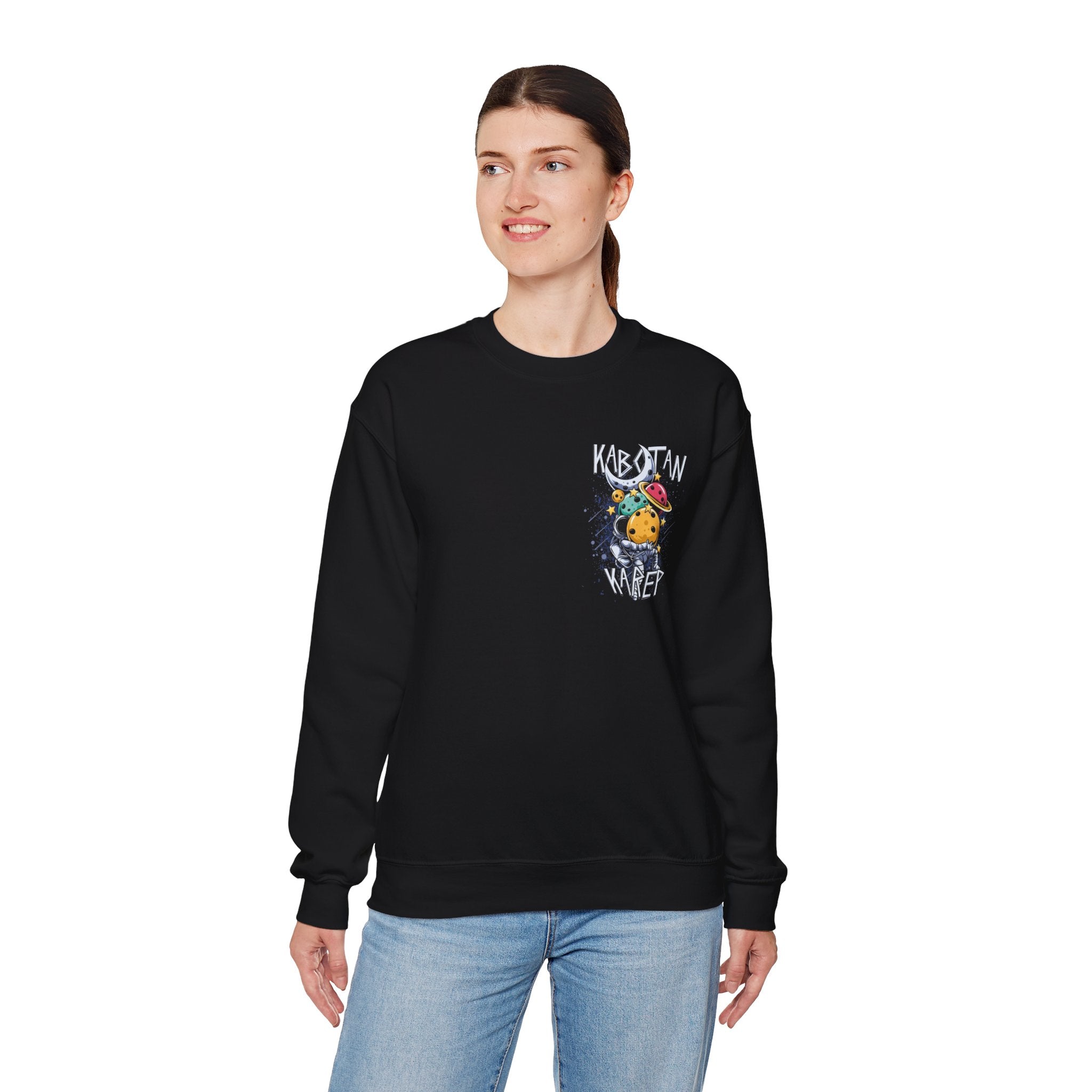Kabytan Karep Space Crewneck Sweatshirt — Cute Planet Astronaut Graphic