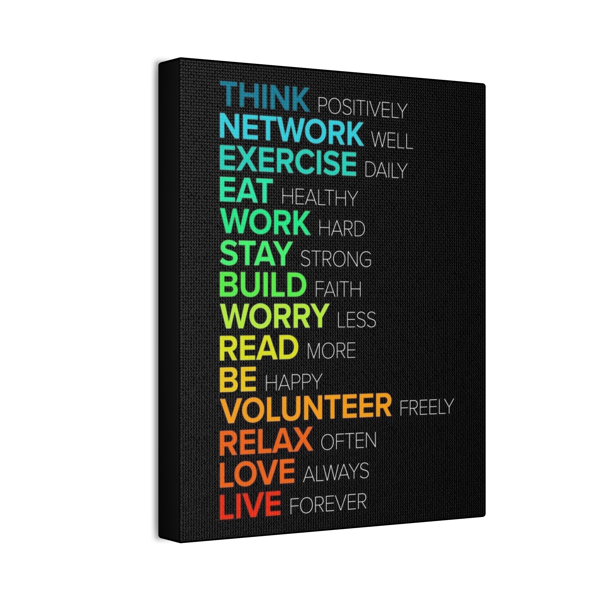 Motivational Daily Habits Canvas Print — Colorful Inspirational Wall Art