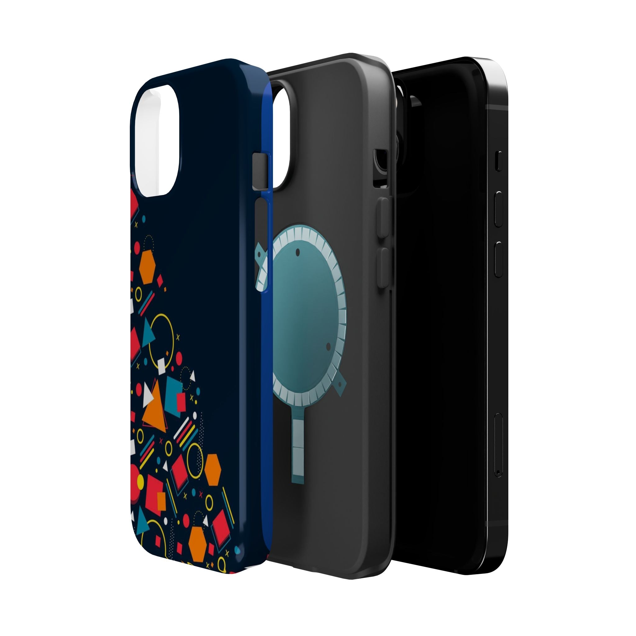 Magnetic Impact-Resistant Phone Case — Geometric Confetti Design