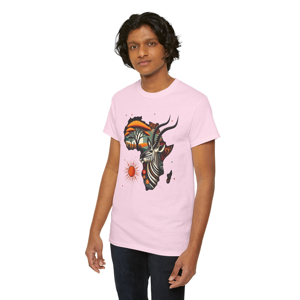 Africa Kudu Silhouette T-Shirt — Tribal Safari Sunrise Graphic Tee