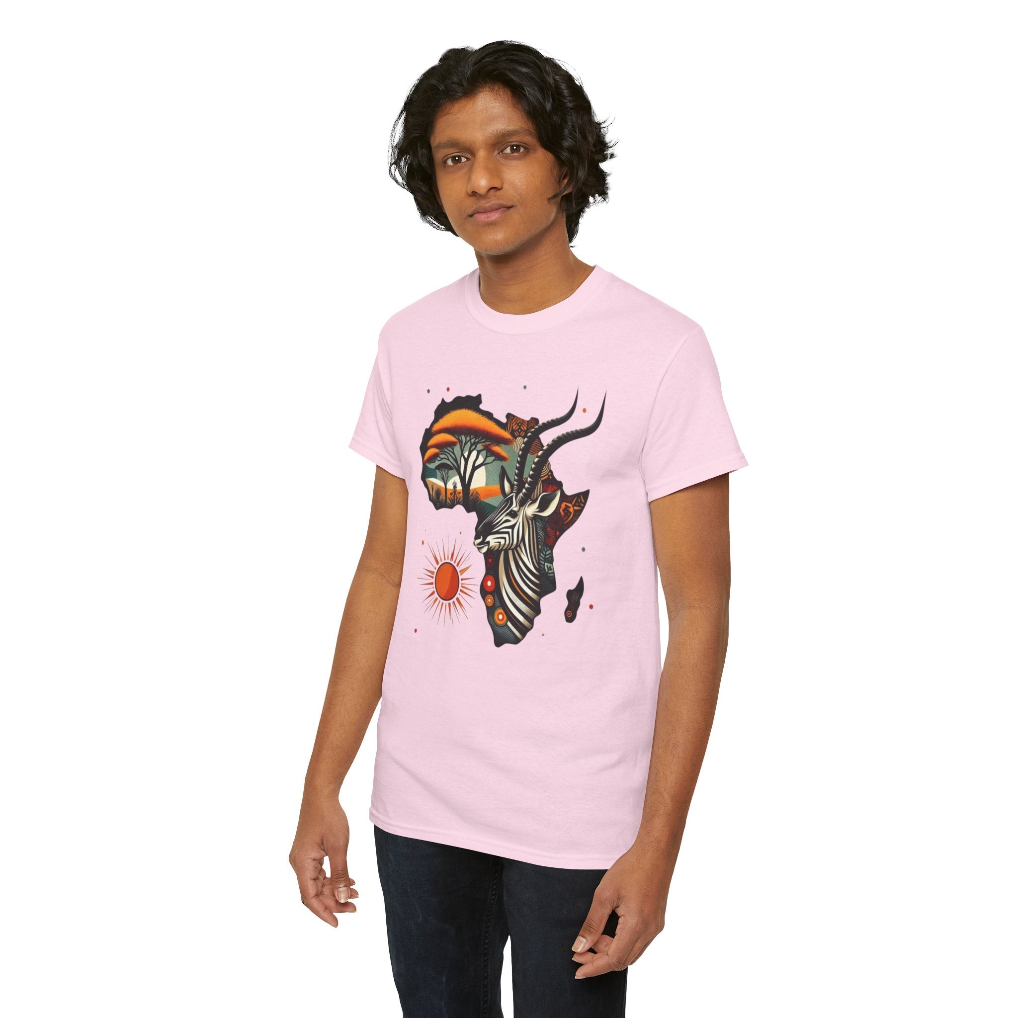 Africa Kudu Silhouette T-Shirt — Tribal Safari Sunrise Graphic Tee