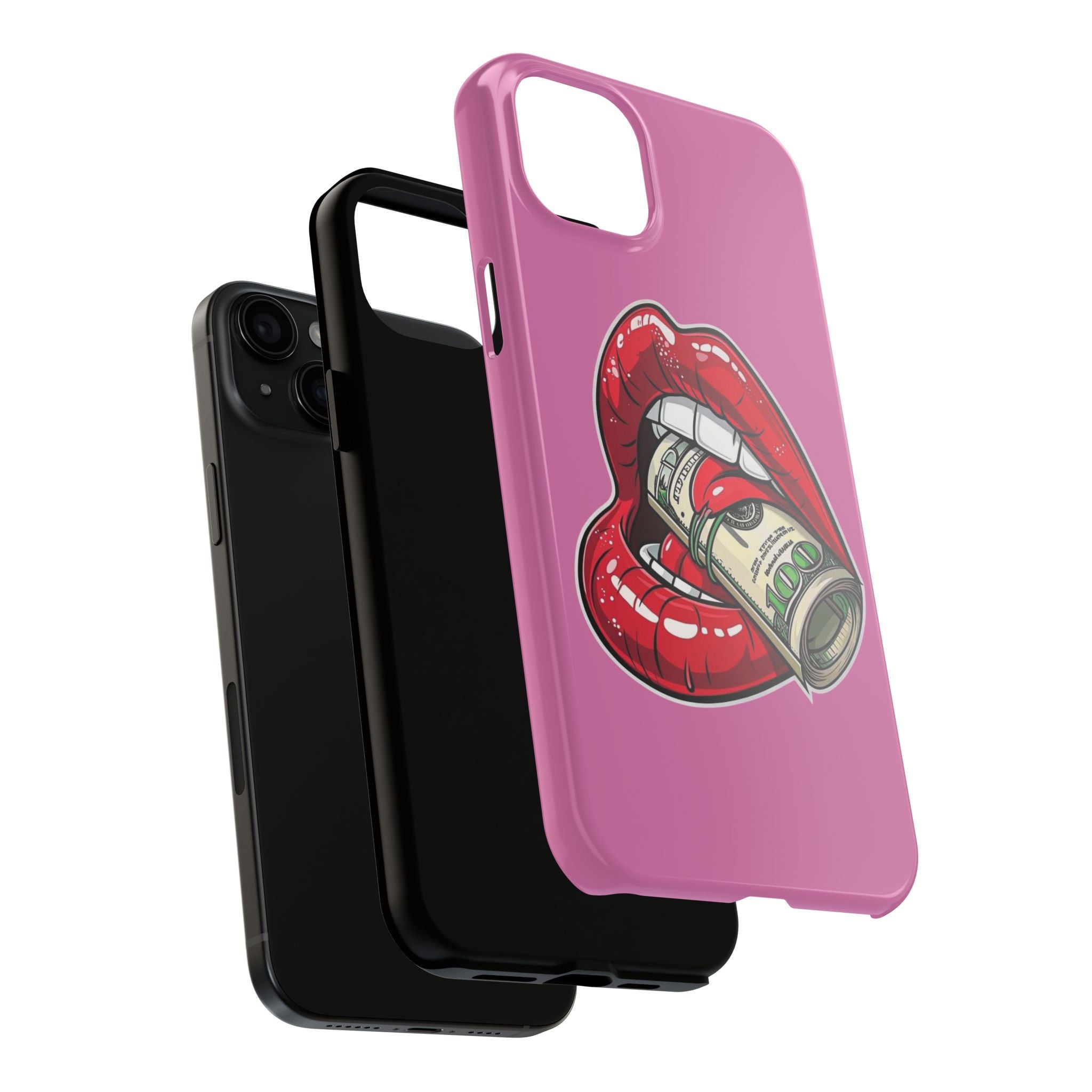 Red Lips Holding Money phone case | Tough Phone Cases