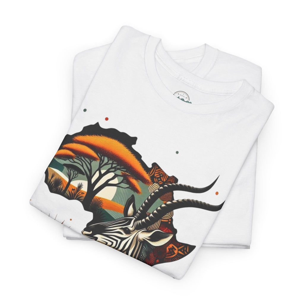 Africa Kudu Silhouette T-Shirt — Tribal Safari Sunrise Graphic Tee