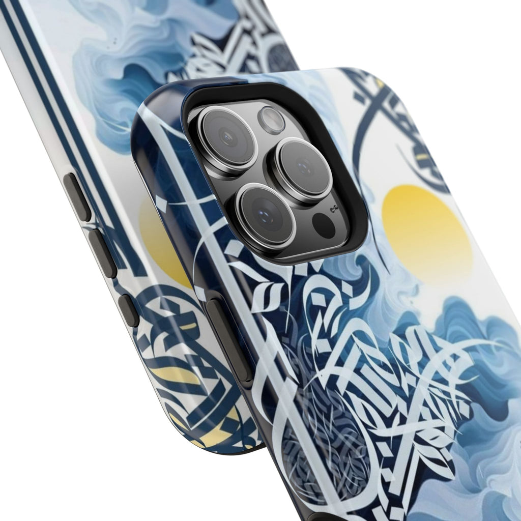 Magnetic Impact-Resistant Case — Blue Nautical Wave Mandala Design