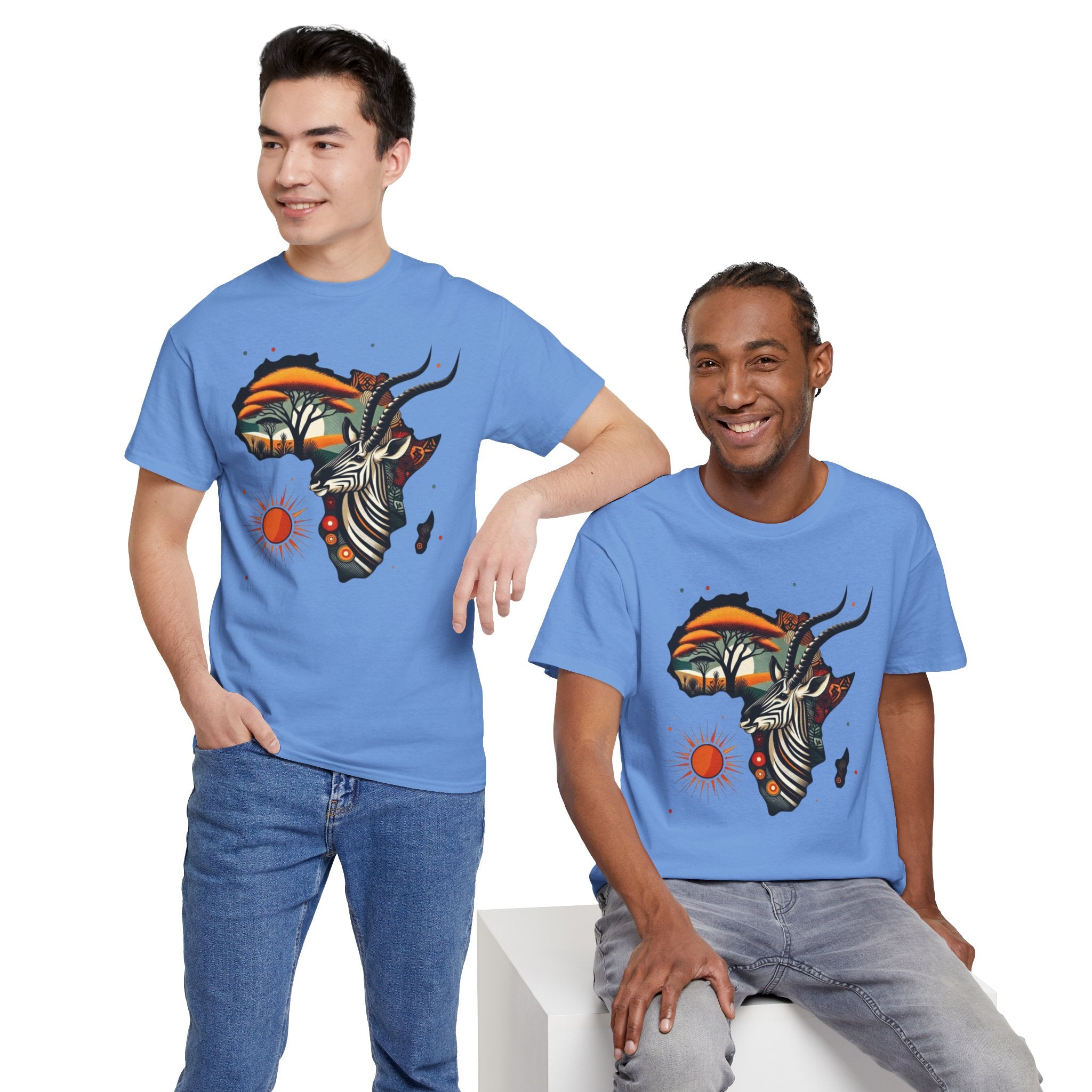 Africa Kudu Silhouette T-Shirt — Tribal Safari Sunrise Graphic Tee