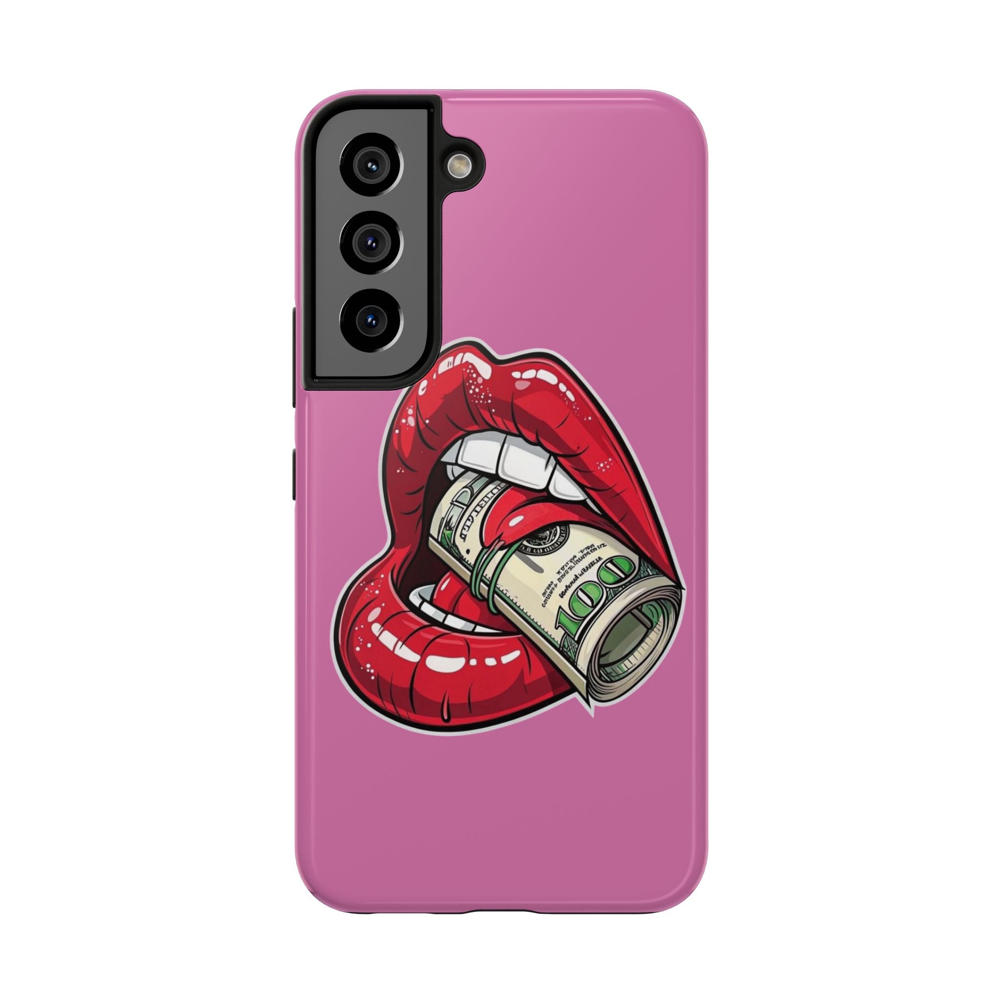 Red Lips Holding Money phone case | Tough Phone Cases