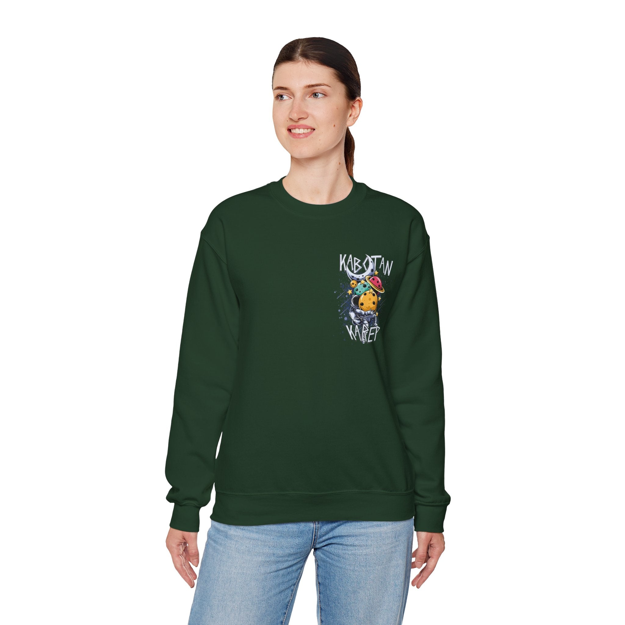 Kabytan Karep Space Crewneck Sweatshirt — Cute Planet Astronaut Graphic
