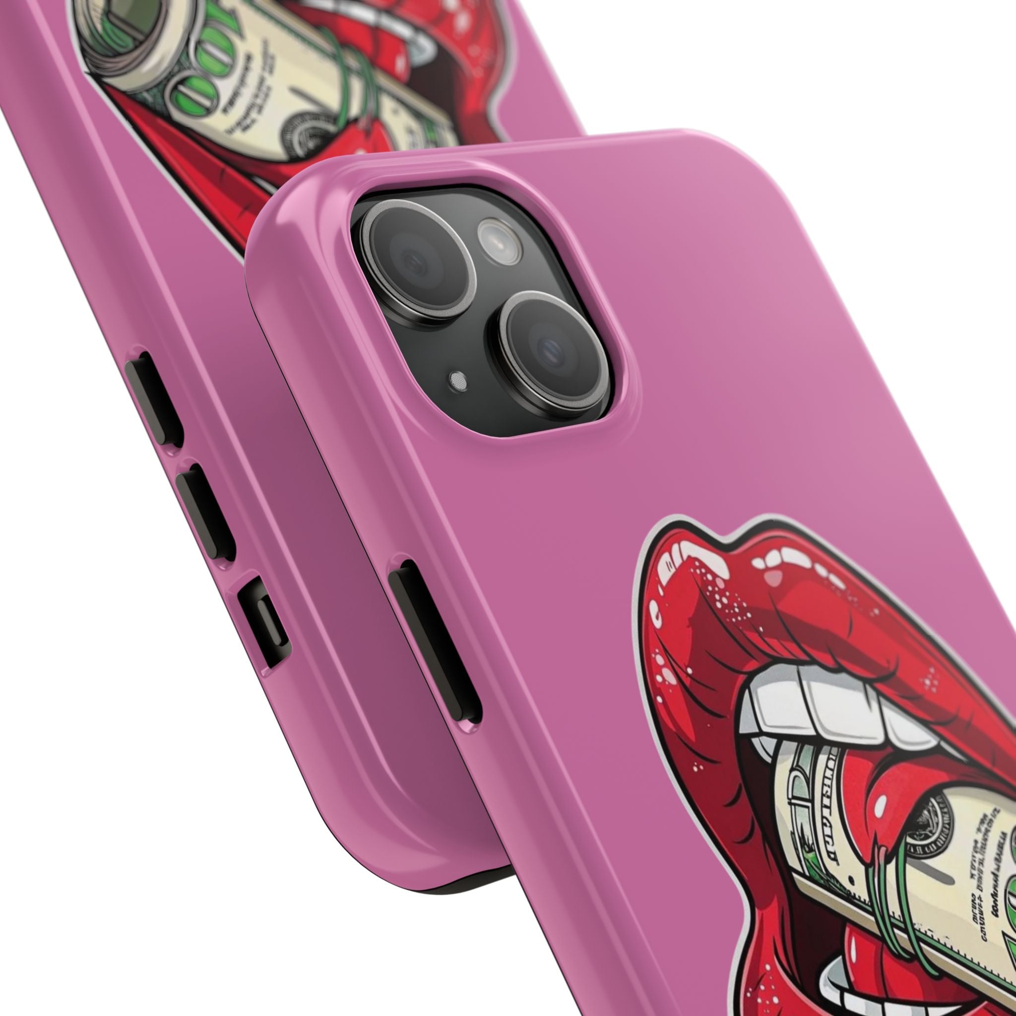 Red Lips Holding Money phone case | Tough Phone Cases